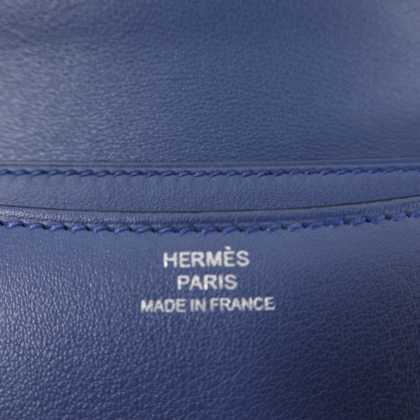 HERMES Swift皮革Constance Mini肩背袋Bleu Agate
