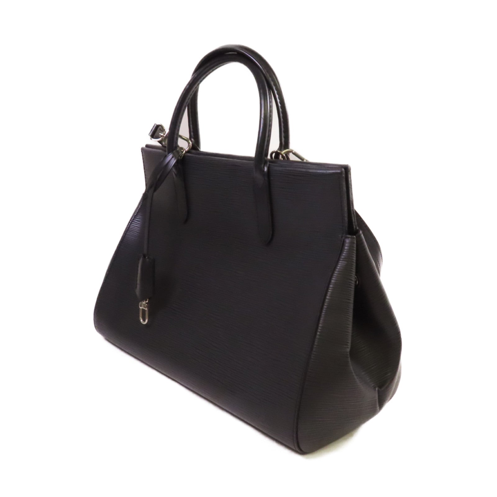LOUIS VUITTON Epi Marly MM 2Way Shoulder Bag銀扣手挽肩背兩用袋黑色