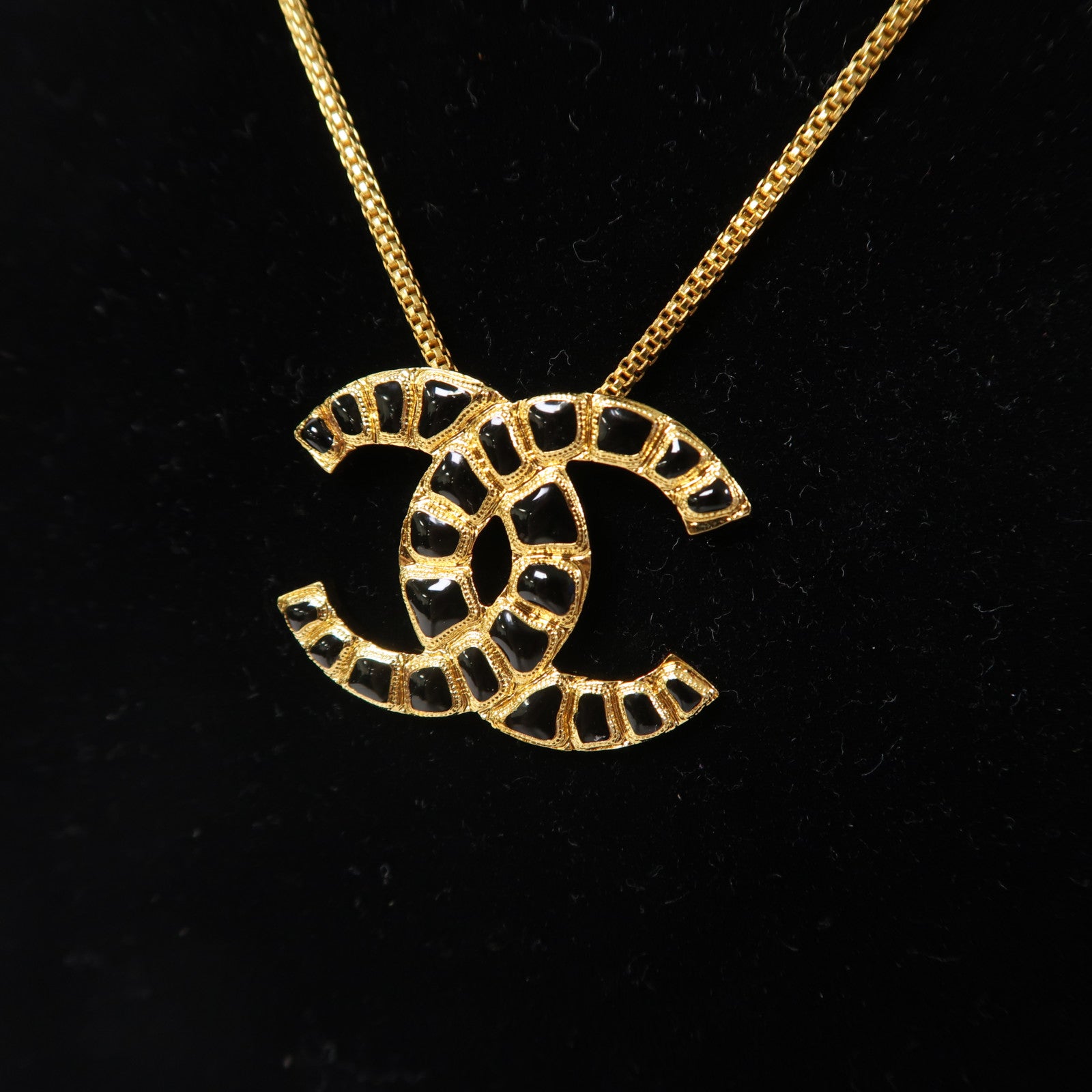 CHANEL 金屬Necklace頸鏈金色/黑色