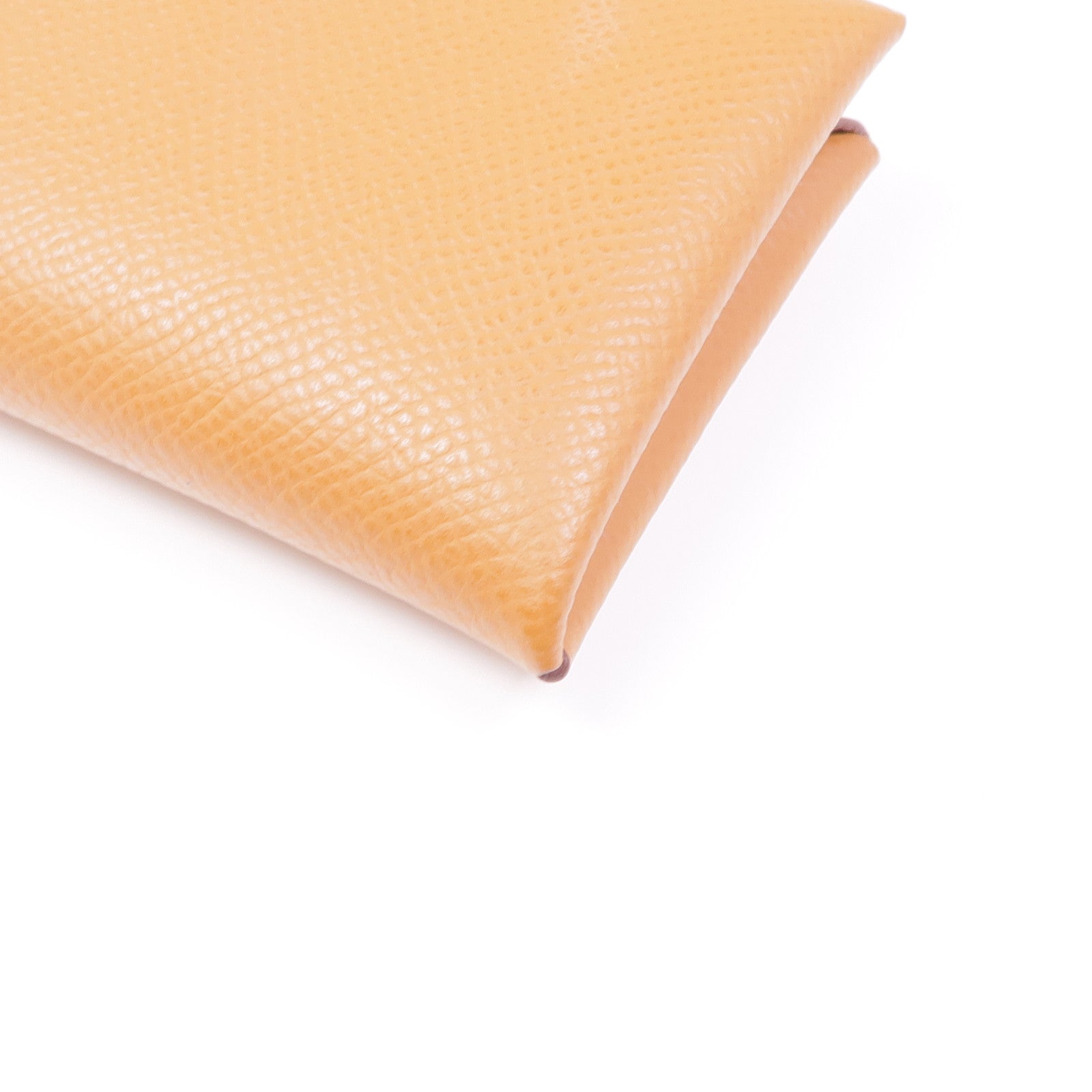 HERMES Epsom皮革Calvi Duo銀扣零錢包Gold