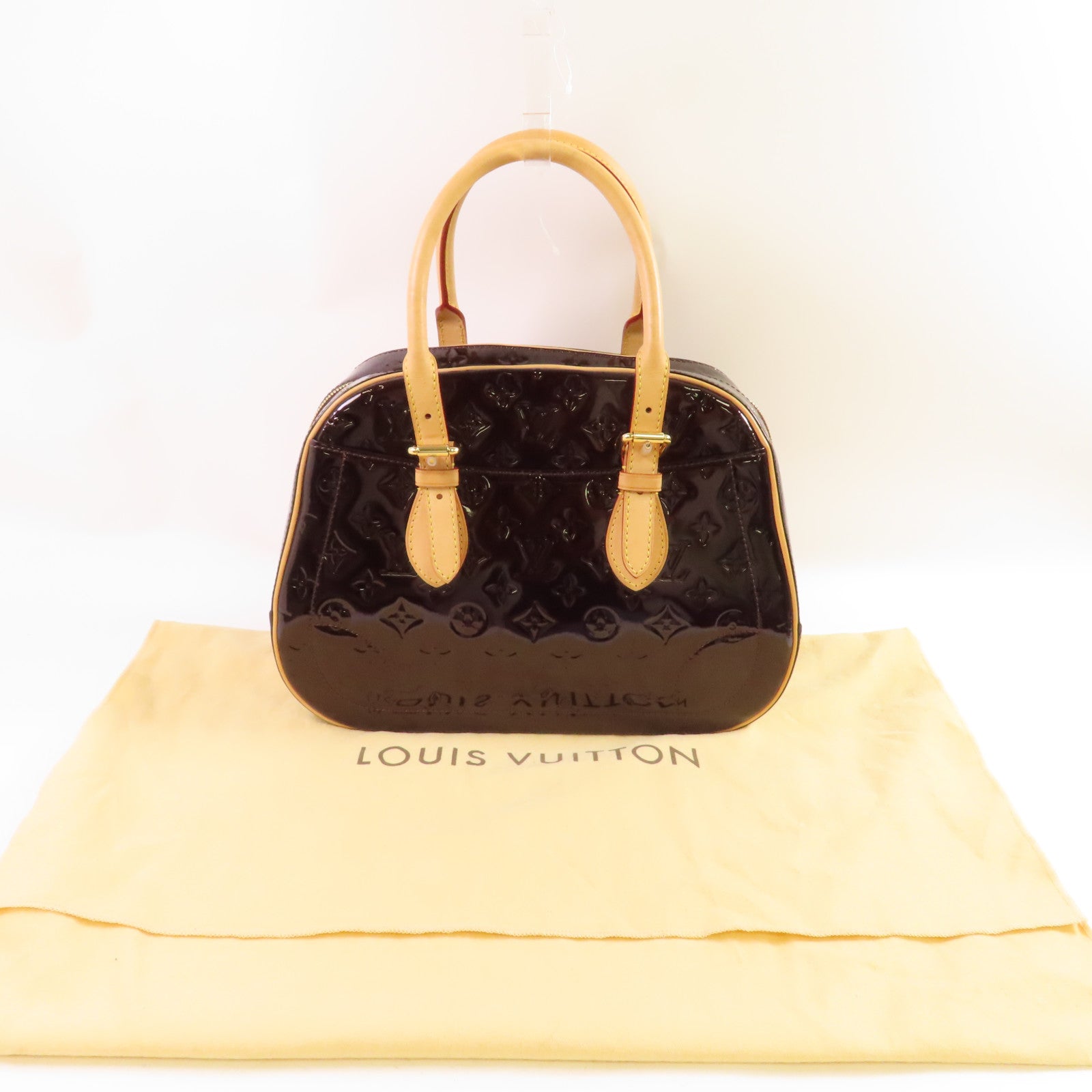 LOUIS VUITTON Vernis Summit Drive金扣手挽袋酒紅色