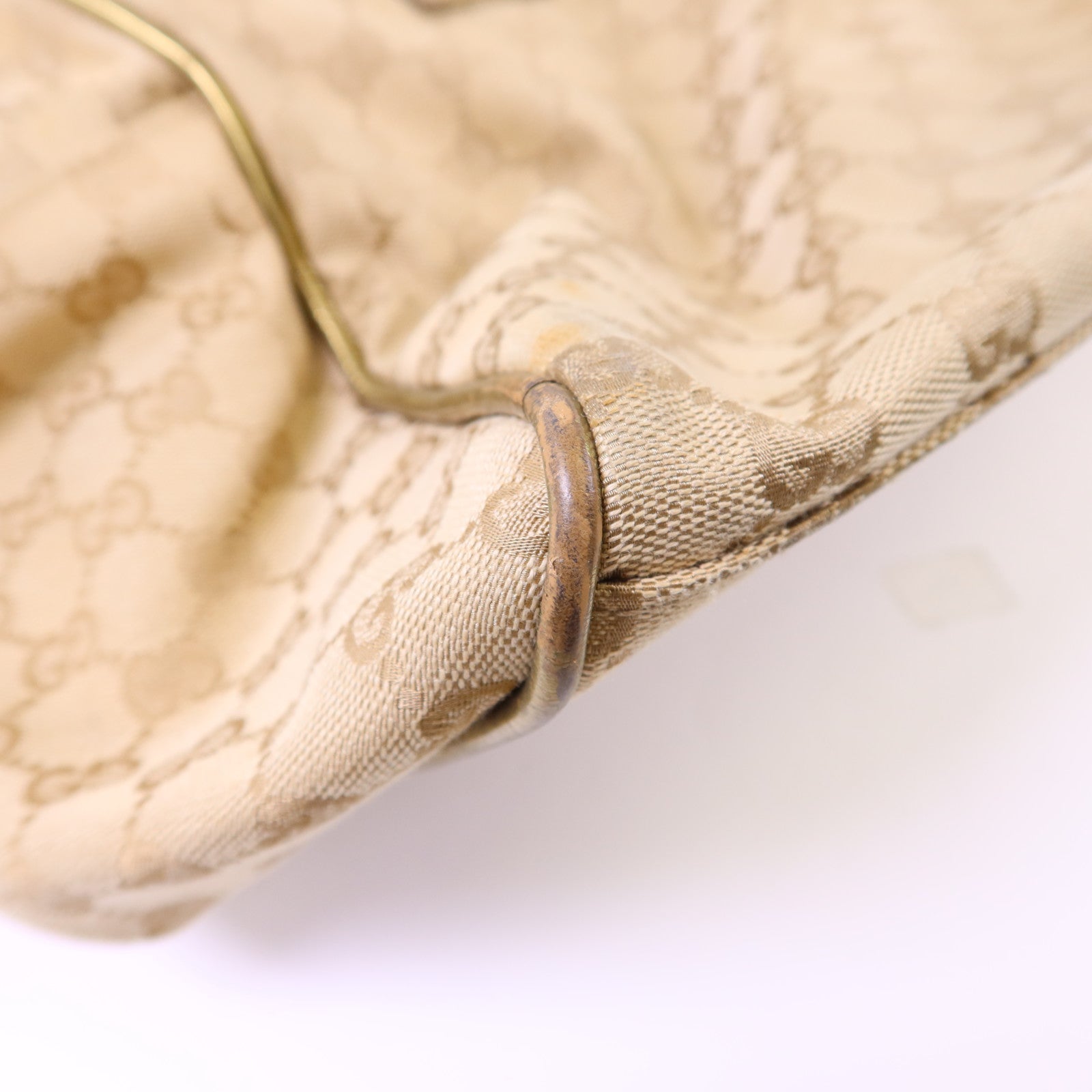 GUCCI 帆布Boston Bag銀扣肩背袋
