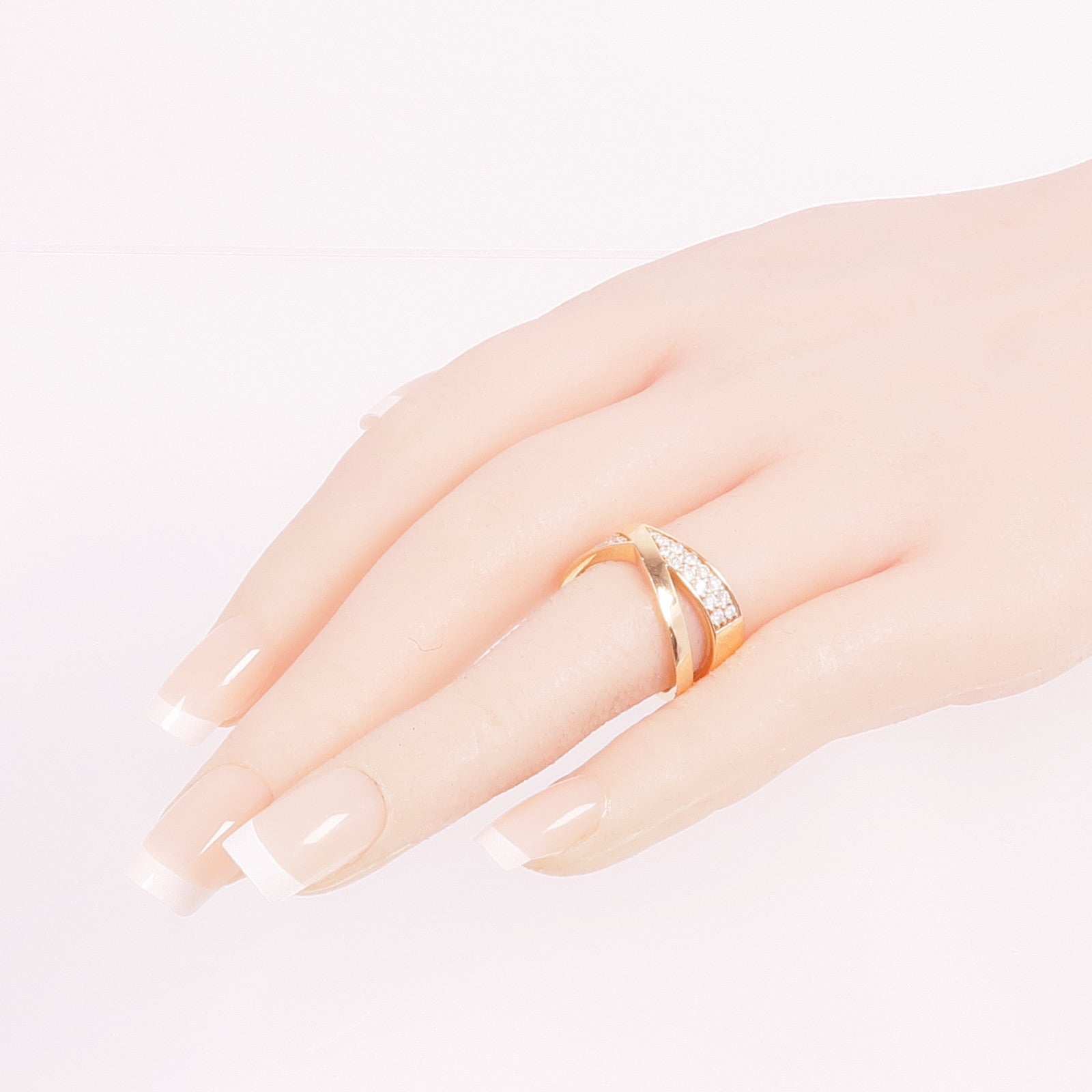 TIFFANY＆CO 18K玫瑰金Atlas X Wide Diamond Ring鑽石戒指US#6.5