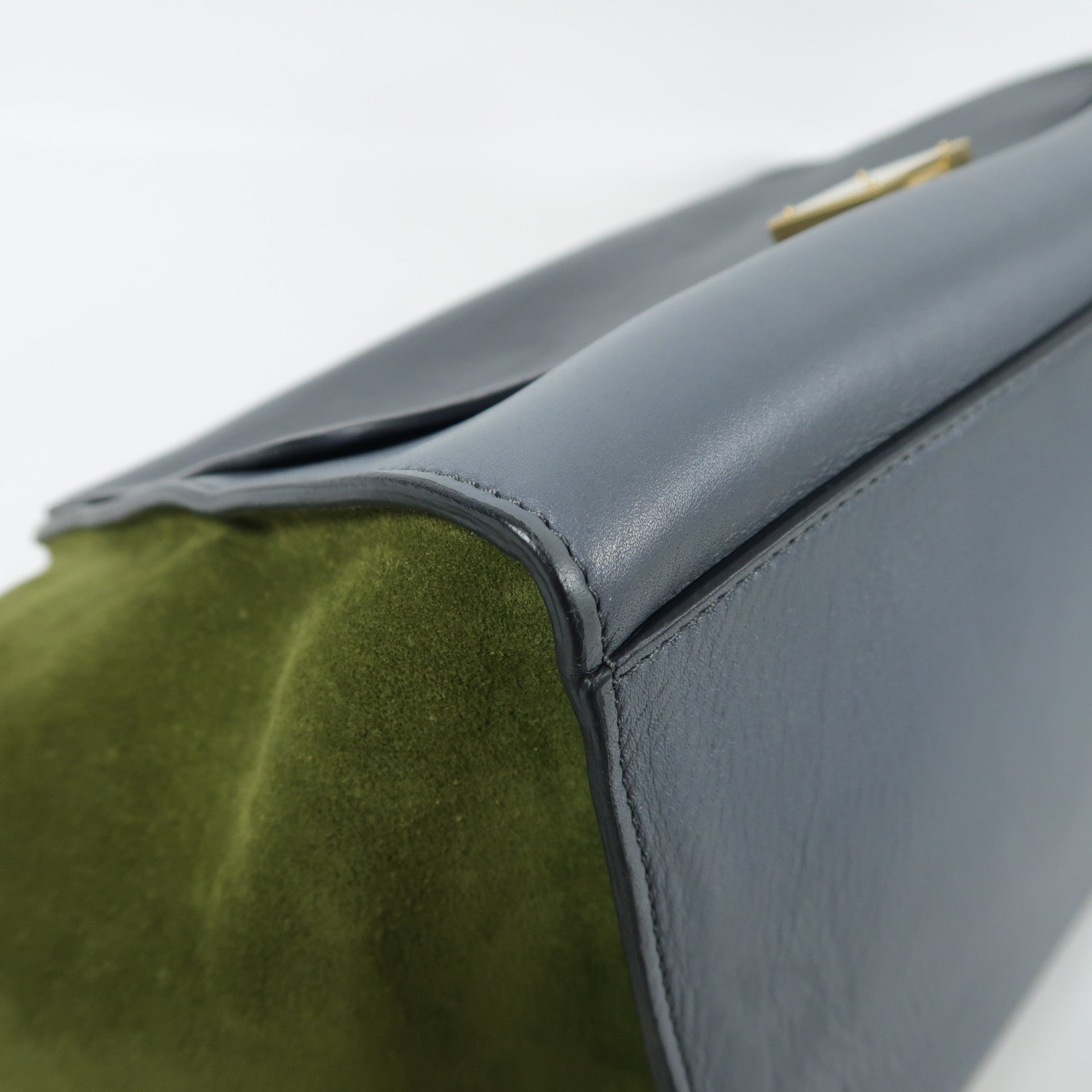 CELINE 牛皮/麂皮皮革Trapeze Medium金扣手挽肩背兩用袋