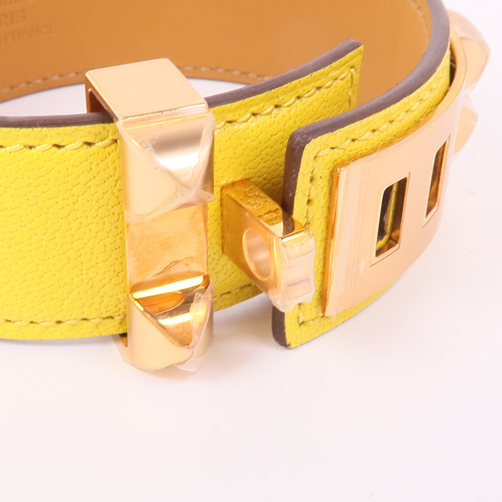 HERMES Swift皮革Collier de Chien bracelet金扣手鐲