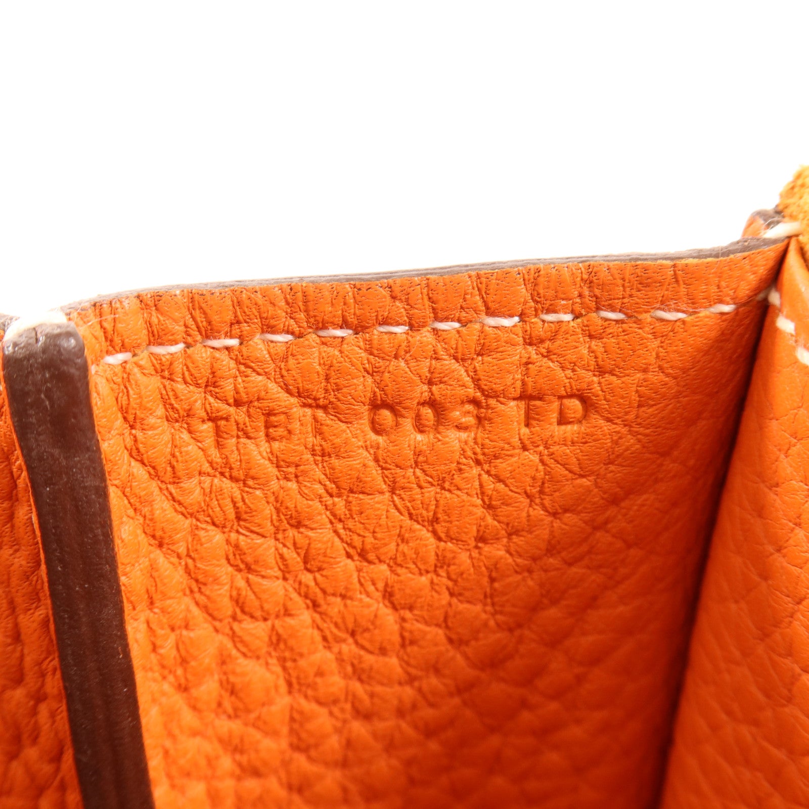 HERMES Clemence皮革Halzan 31銀扣手挽肩背兩用袋Orange