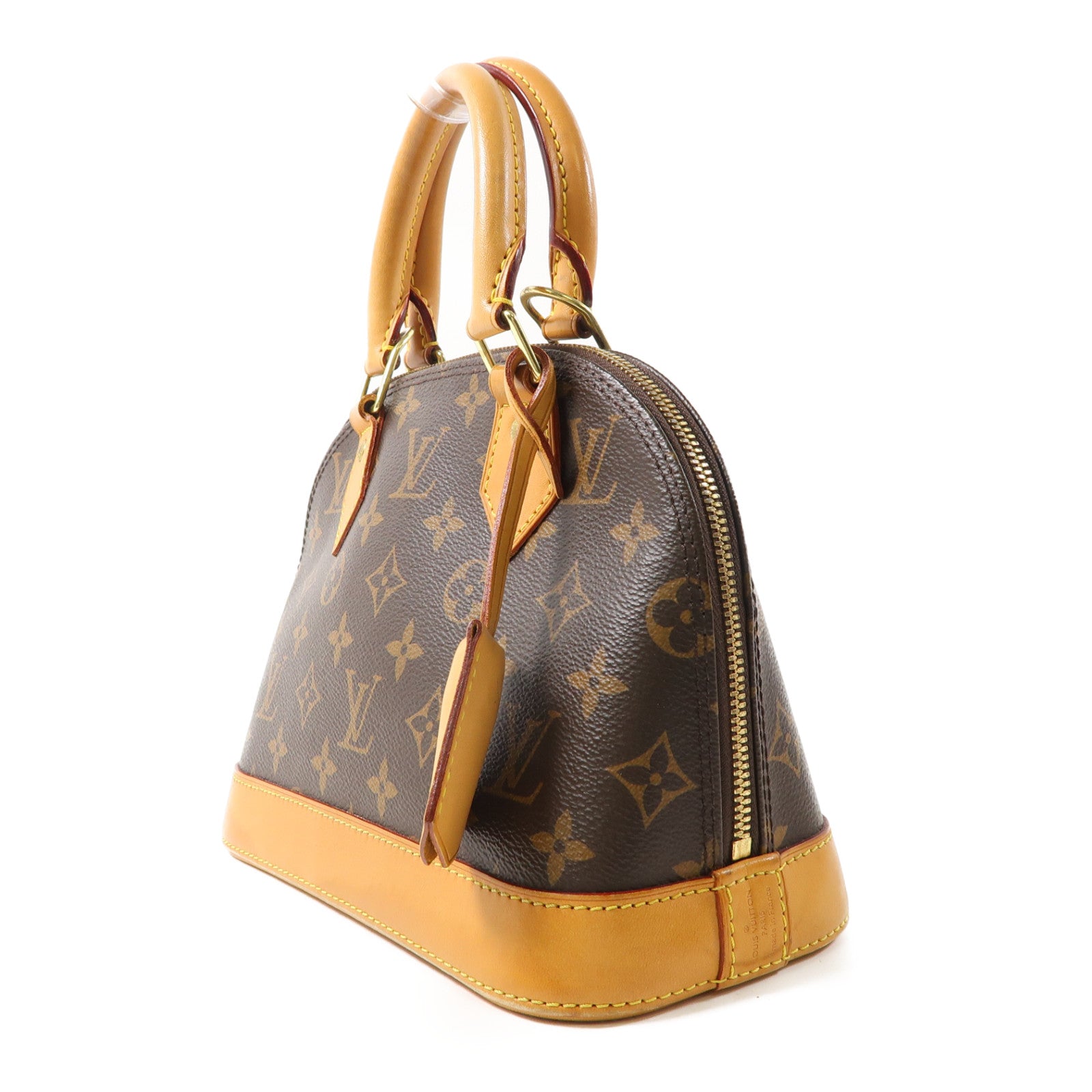 LOUIS VUITTON Monogram Alma BB金扣手挽肩背兩用袋棕色