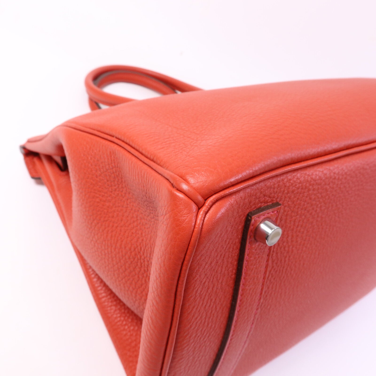 HERMES Togo皮革Birkin 35銀扣手挽袋Rouge De Coeur
