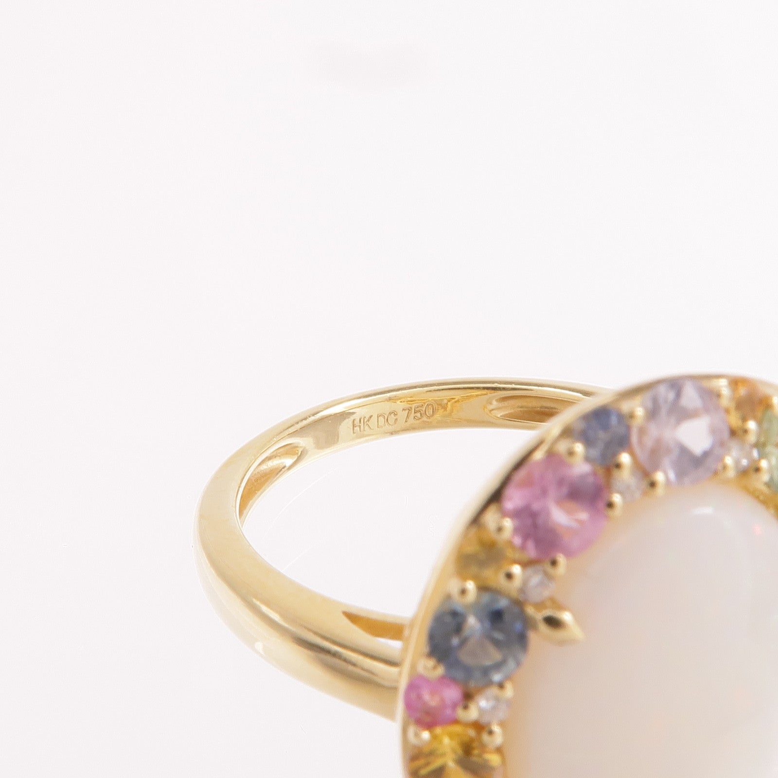 JEWELRY 18K黃金Opal Color Stone Ring蛋白石/彩色寶石戒指US#6.75