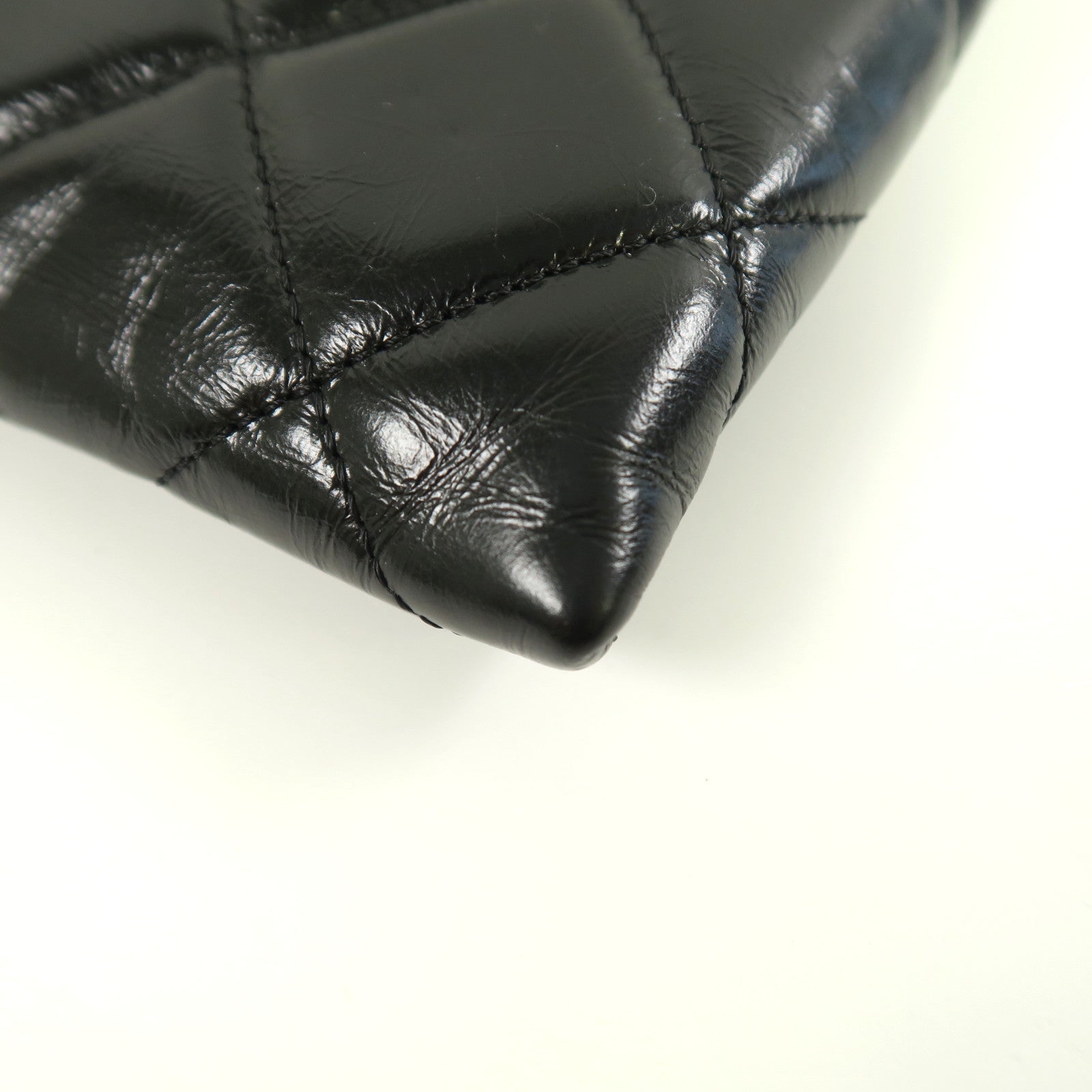CHANEL 【激減優惠】菱格牛皮皮革Shoulder Bag銀扣鏈帶肩背袋黑色