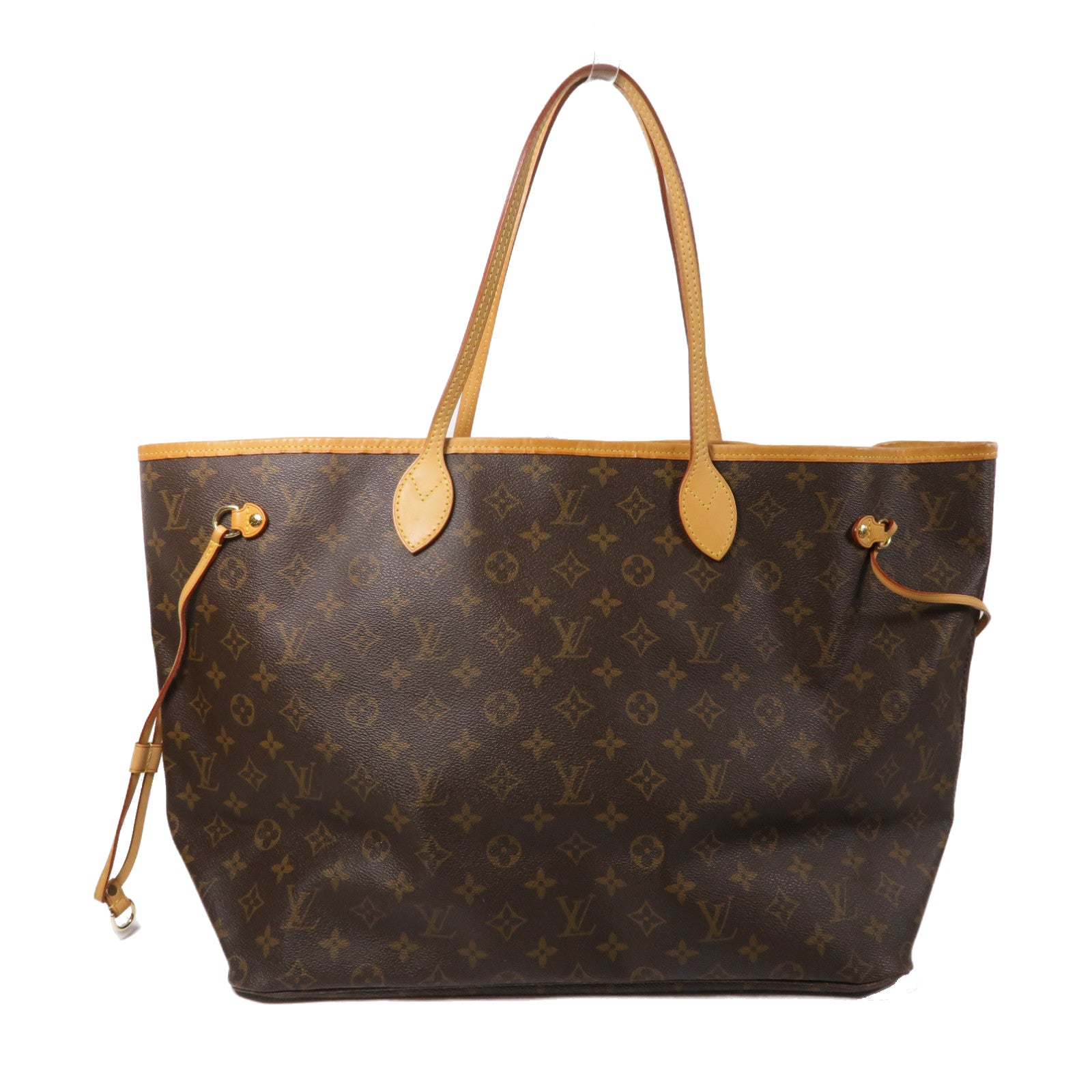 LOUIS VUITTON Monogram Neverfull GM金扣手挽袋啡色