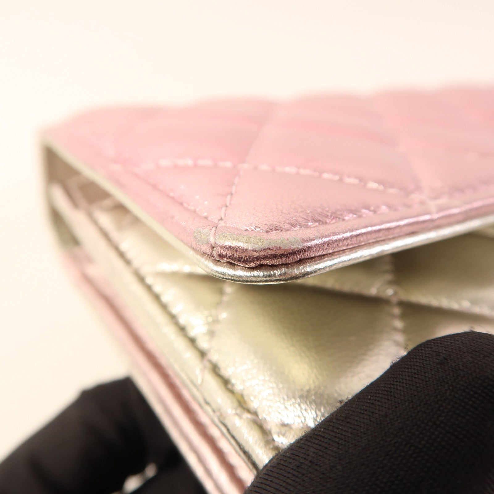 CHANEL 羊皮皮革Wallet on Chain金扣鏈帶肩背袋