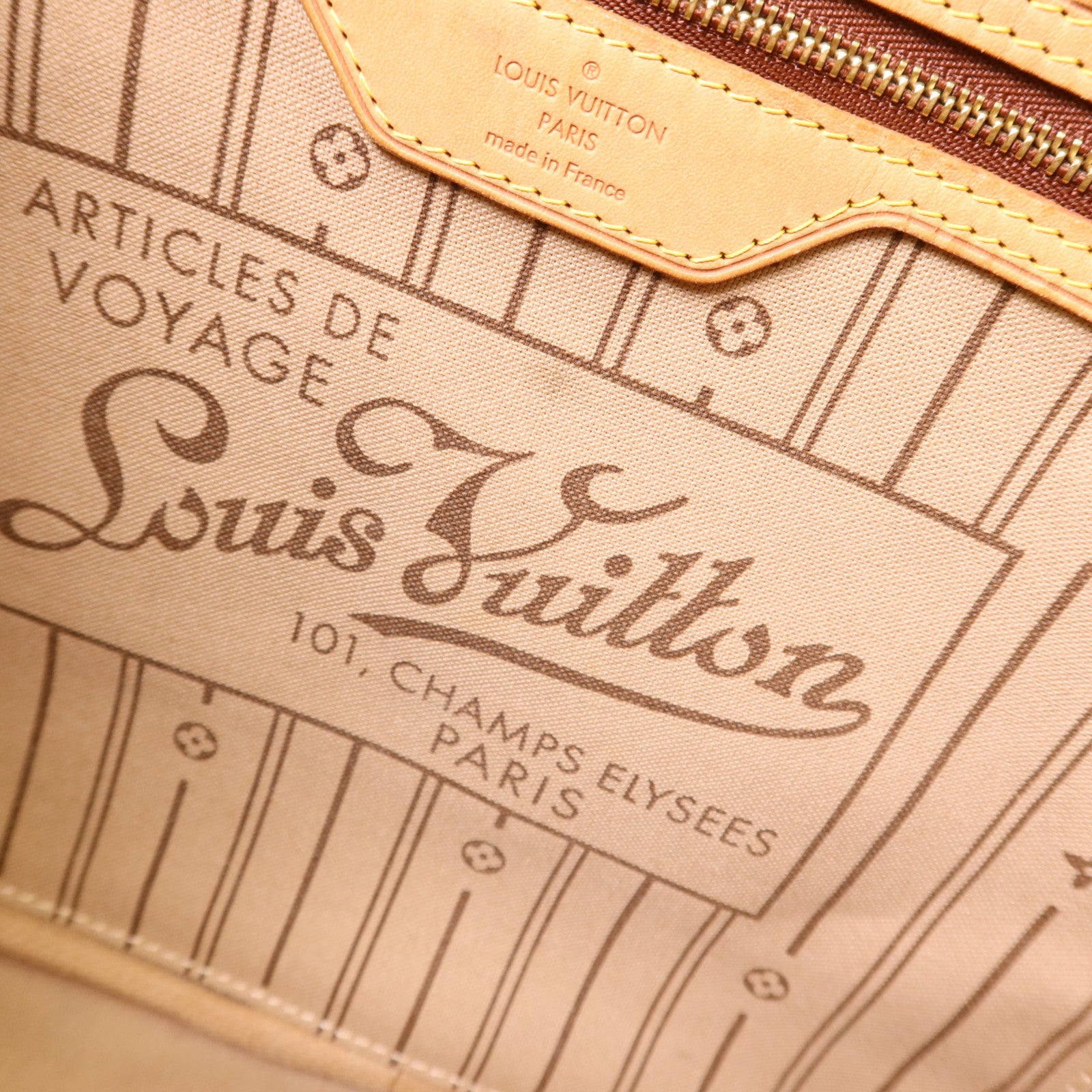 LOUIS VUITTON Monogram Neverfull MM金扣手挽袋