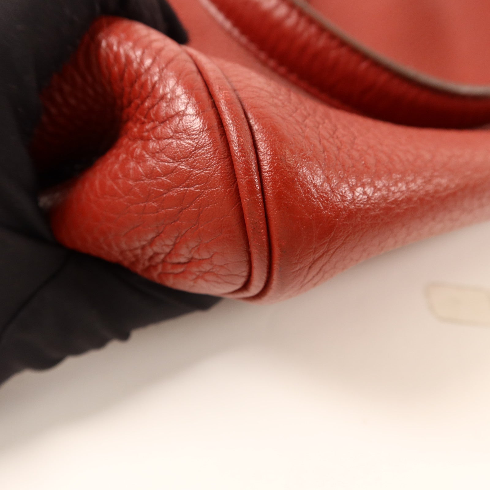 HERMES Clemence皮革Victoria 35銀扣手挽袋Rouge Garance