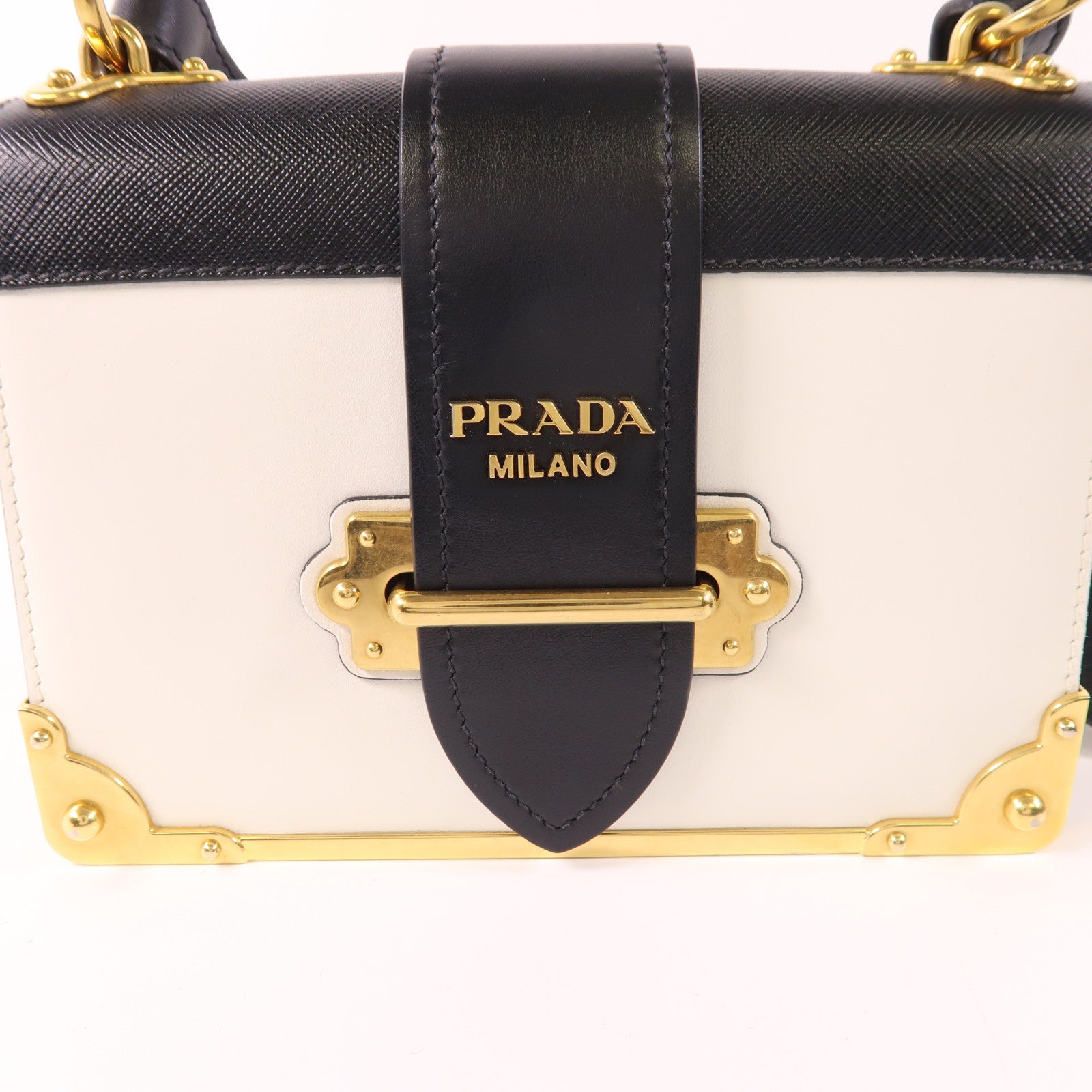PRADA 皮革Cahier金扣肩背袋