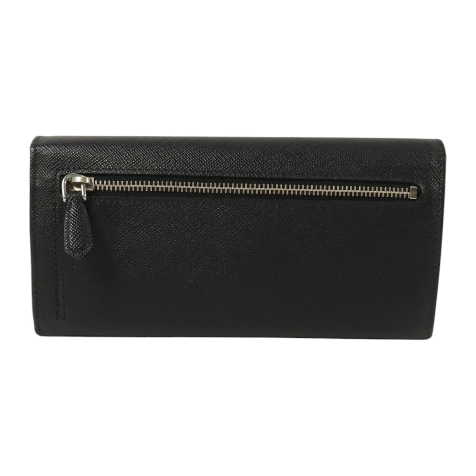 PRADA Saffiano皮革Long Wallet銀扣長錢包