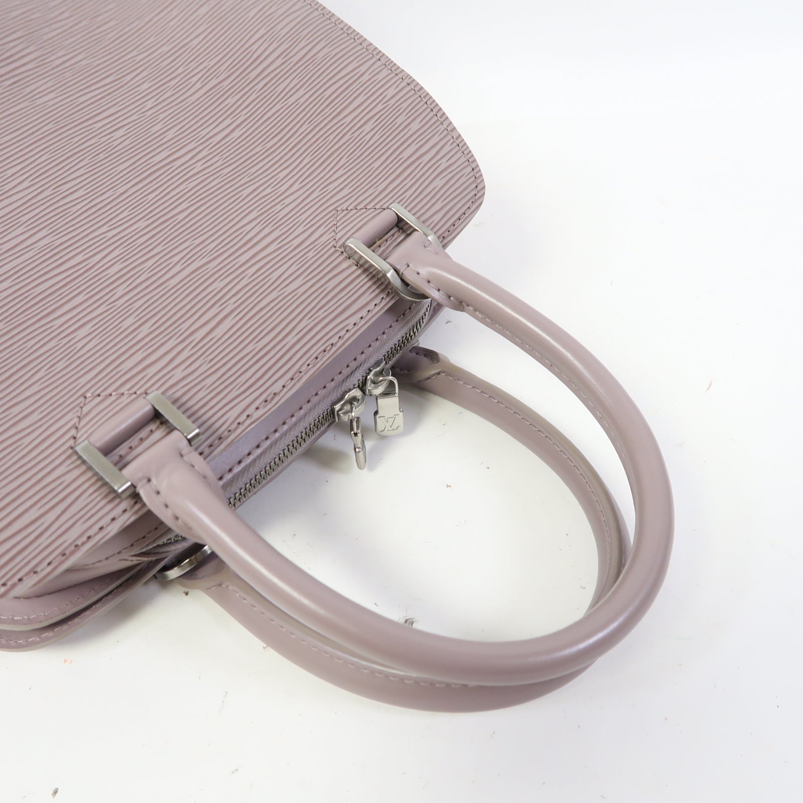 LOUIS VUITTON Epi Pont Neuf銀扣手挽袋紫色