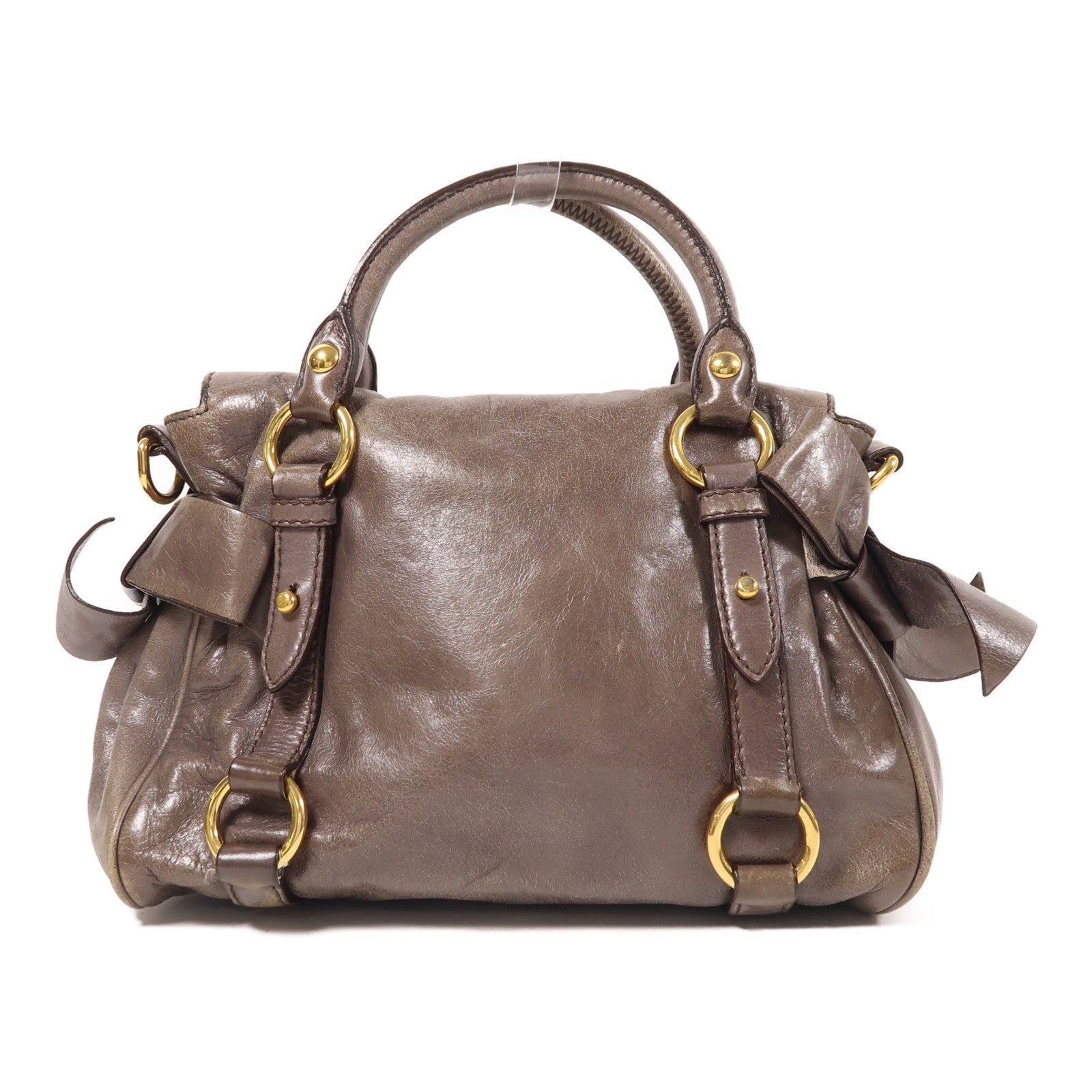 Miu Miu 牛皮皮革2 Way Shoulder金扣手挽肩背兩用袋