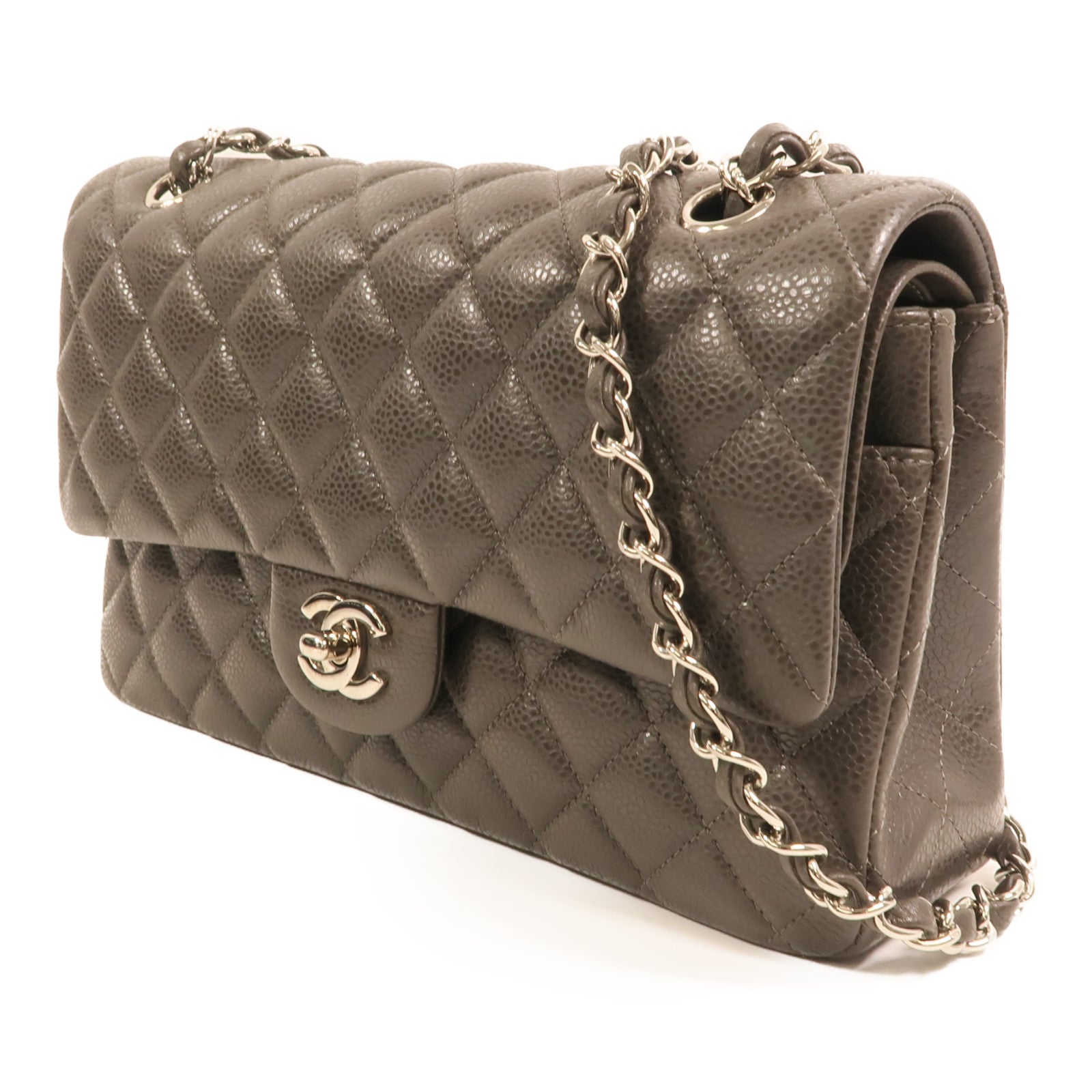 CHANEL 牛皮皮革Classic 25銀扣鏈帶肩背袋