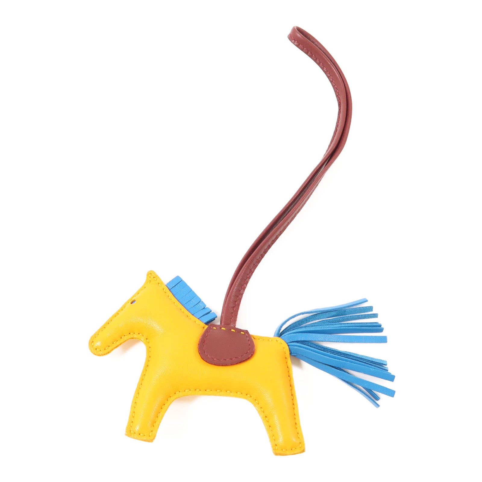 HERMES Swift皮革Rodeo PM掛飾Jaune D'or