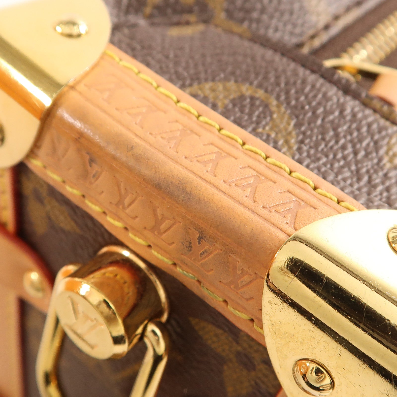 LOUIS VUITTON Monogram Side Trunk金扣手挽肩背兩用袋