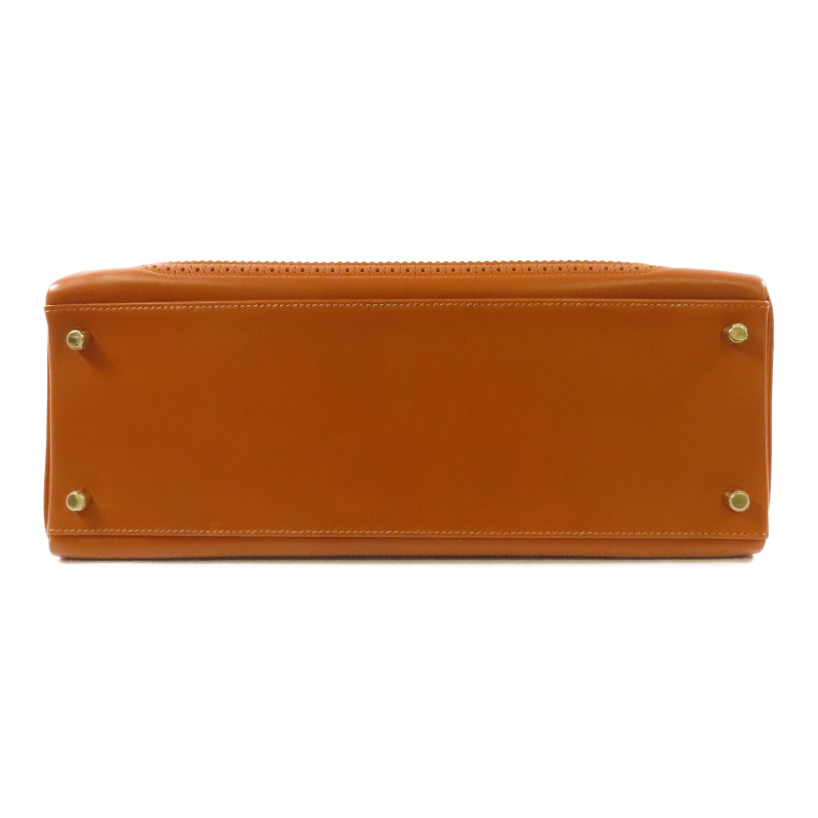 HERMES Tadelakt皮革Kelly Ghillies 35手挽肩背兩用袋34 Fauve