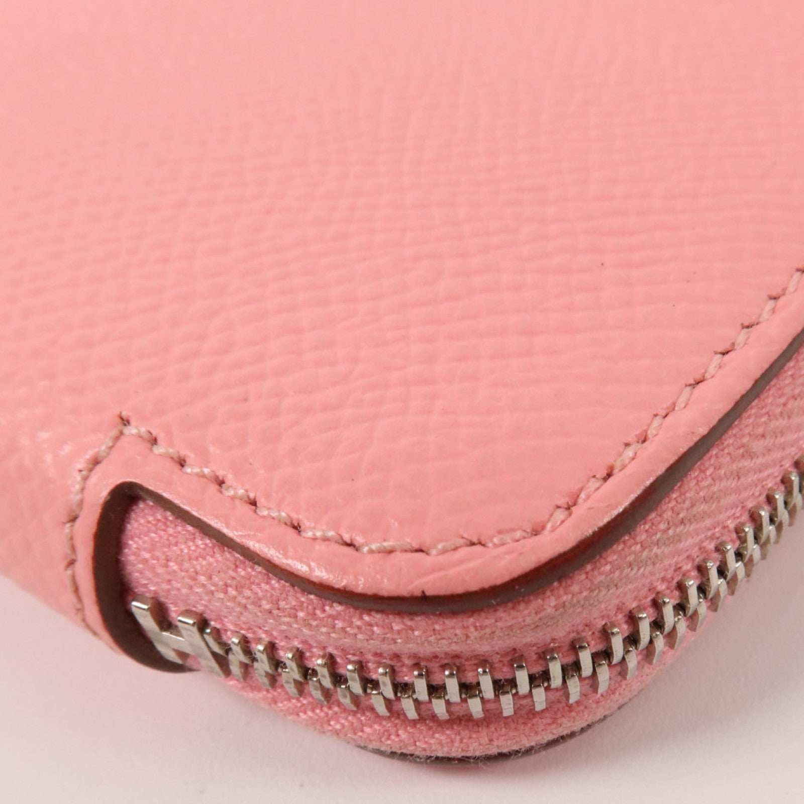 HERMES Epsom皮革Silk In Long Wallet銀扣長錢包Rose Azalee