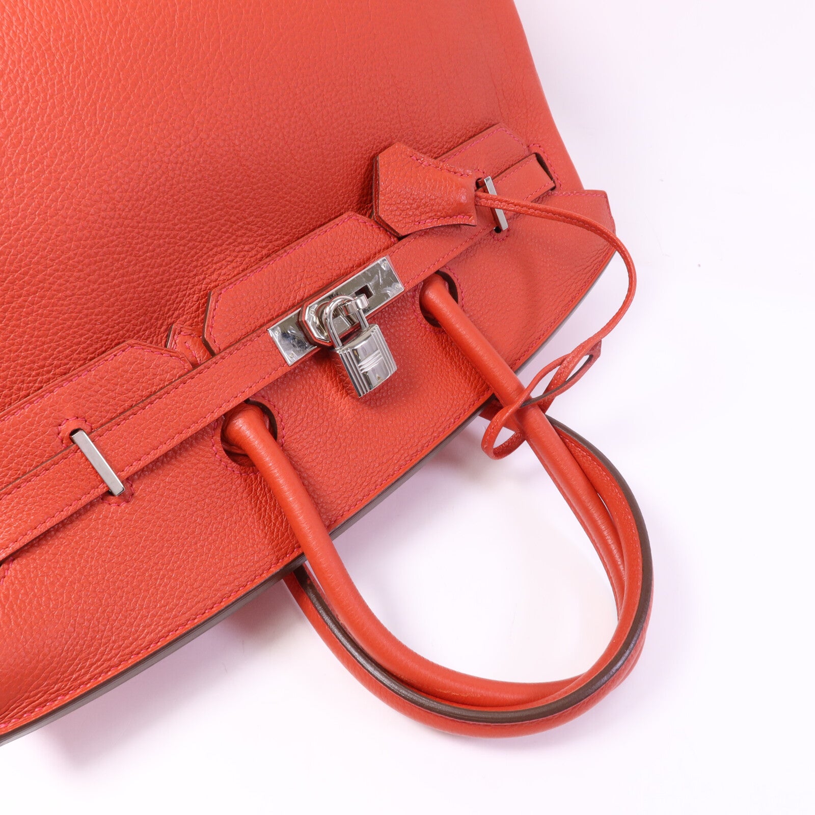 HERMES Togo皮革Birkin 35銀扣手挽袋Rouge De Coeur