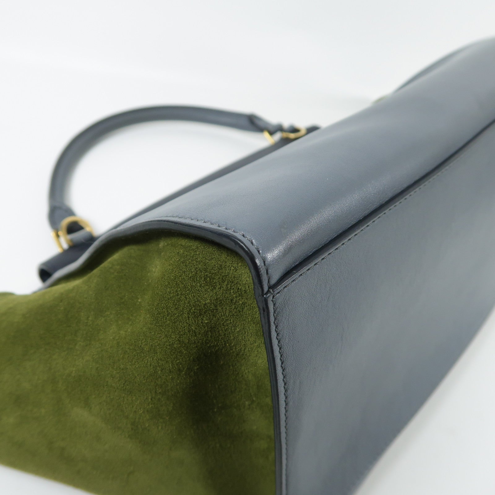 CELINE 牛皮/麂皮皮革Trapeze Medium金扣手挽肩背兩用袋