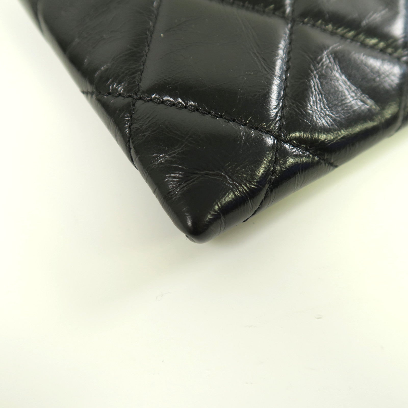 CHANEL 【激減優惠】菱格牛皮皮革Shoulder Bag銀扣鏈帶肩背袋黑色