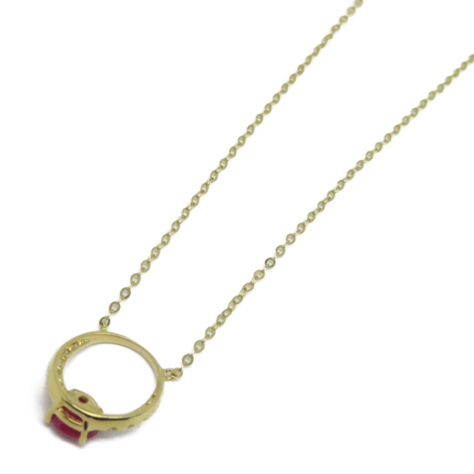 JEWELRY 【激減優惠】18K黃金Ruby Diamond Necklace 0.53ct紅寶石/0.12ct鑽石項鍊