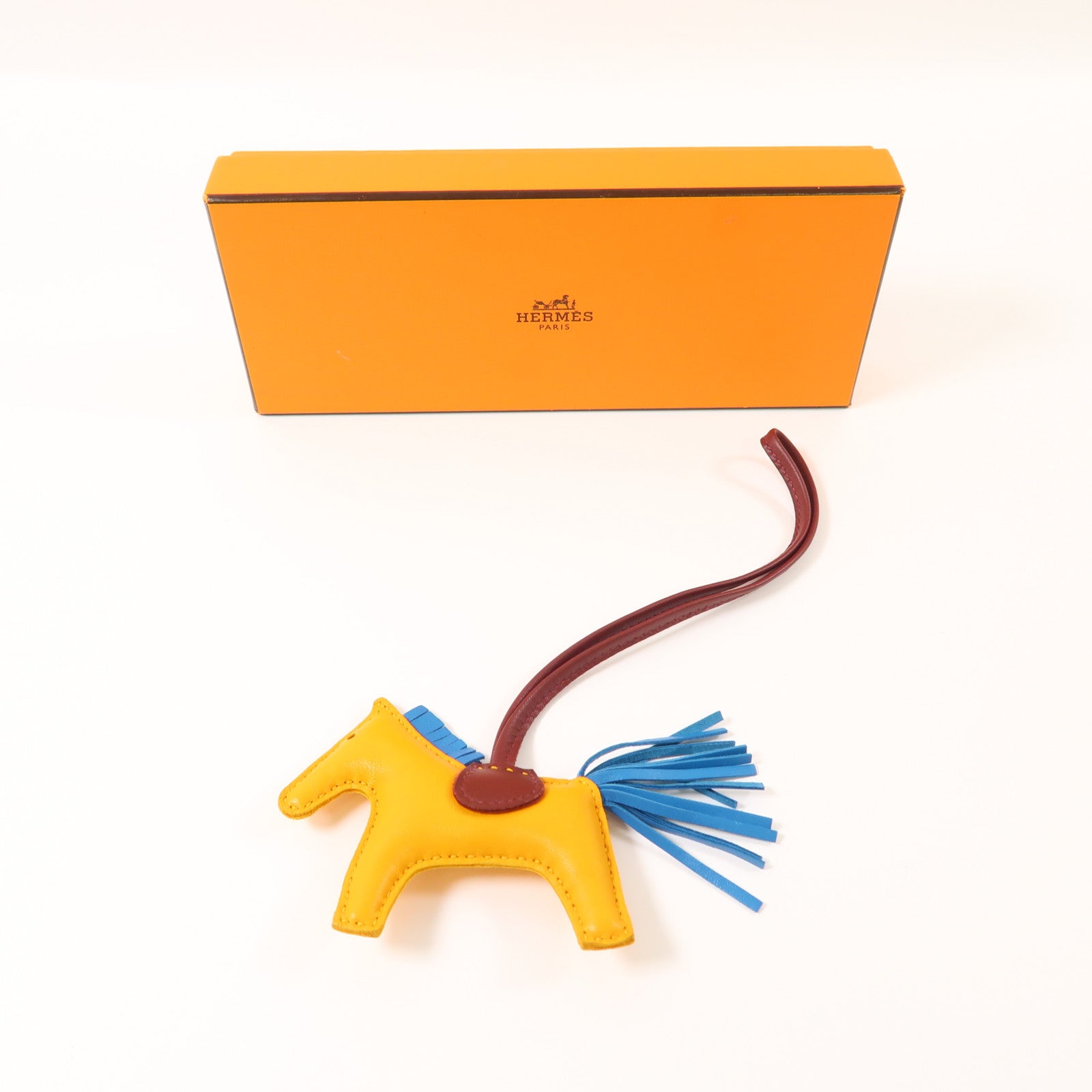 HERMES Swift皮革Rodeo PM掛飾Jaune D'or
