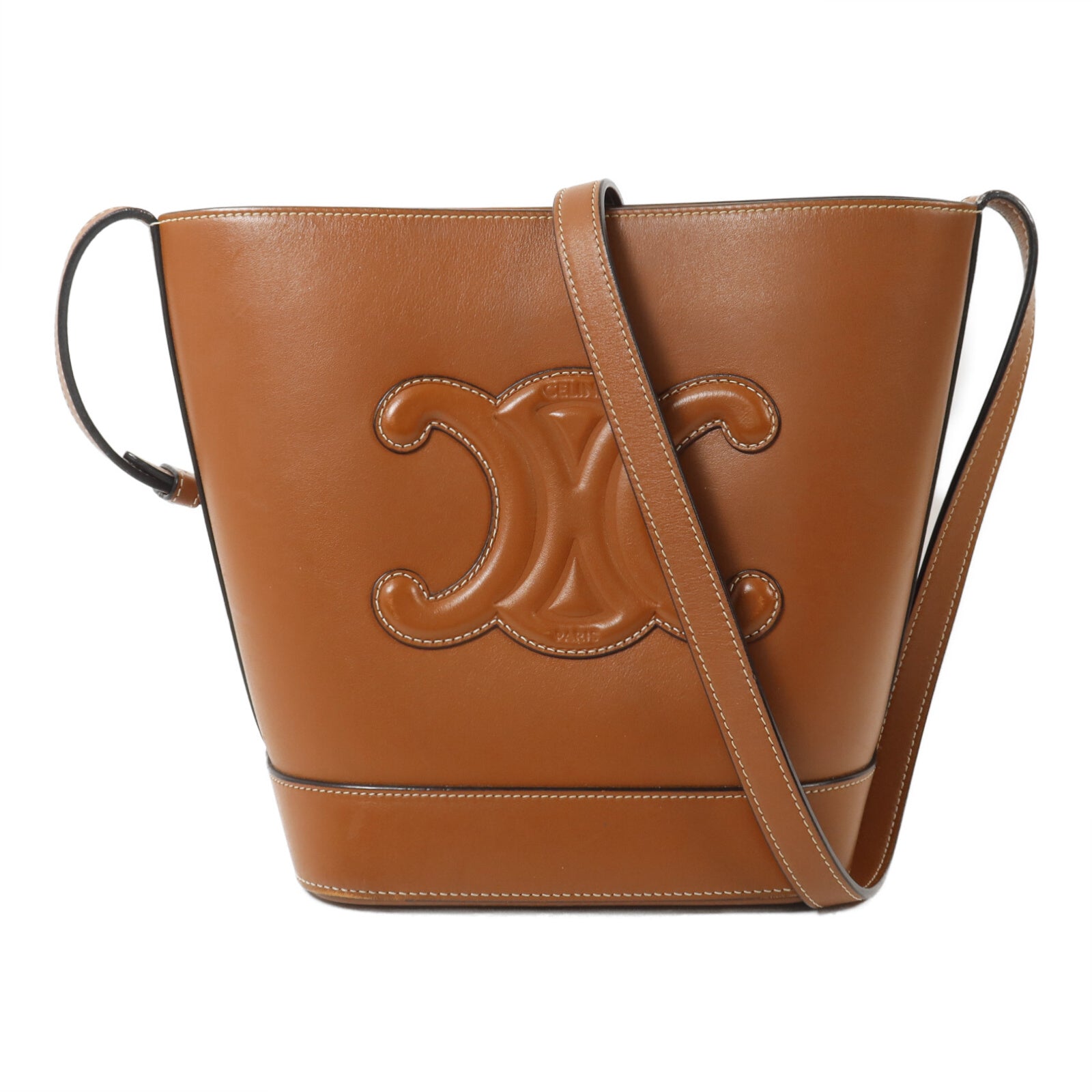 CELINE 牛皮皮革Small Bucket Cuir Triomphe肩背袋