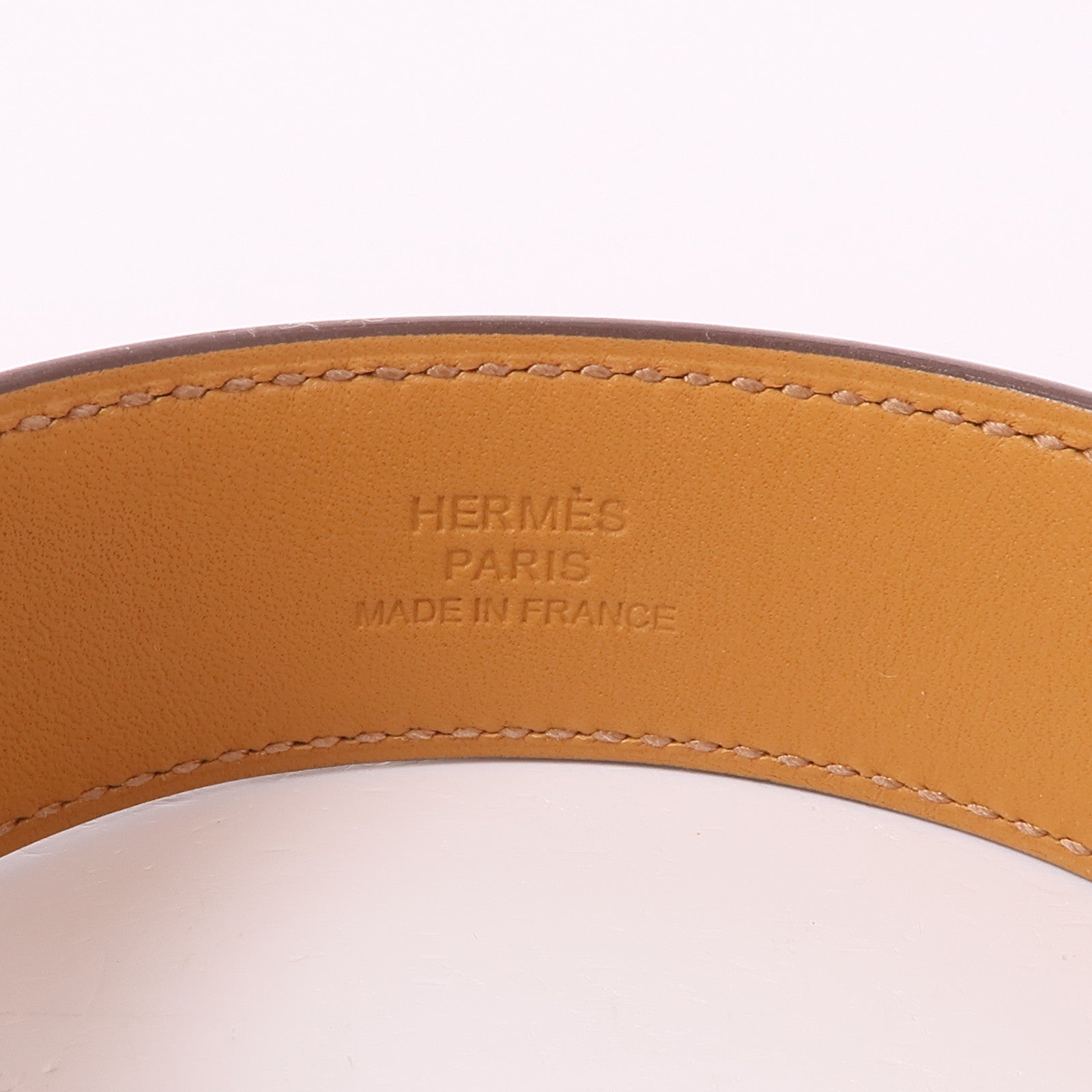 HERMES GHW Collier de Chien Bracelet Veau Swift Leather Yellow
