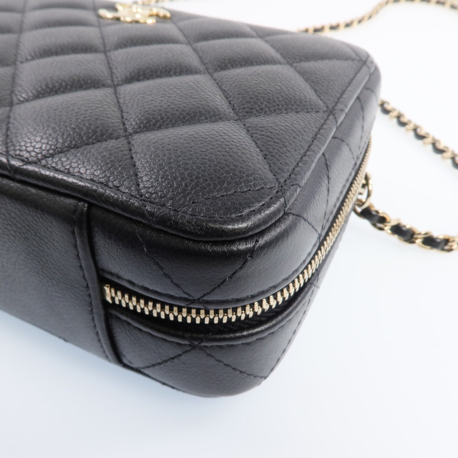 CHANEL 【激減優惠】牛皮皮革Vanity Case金扣手挽肩背兩用袋