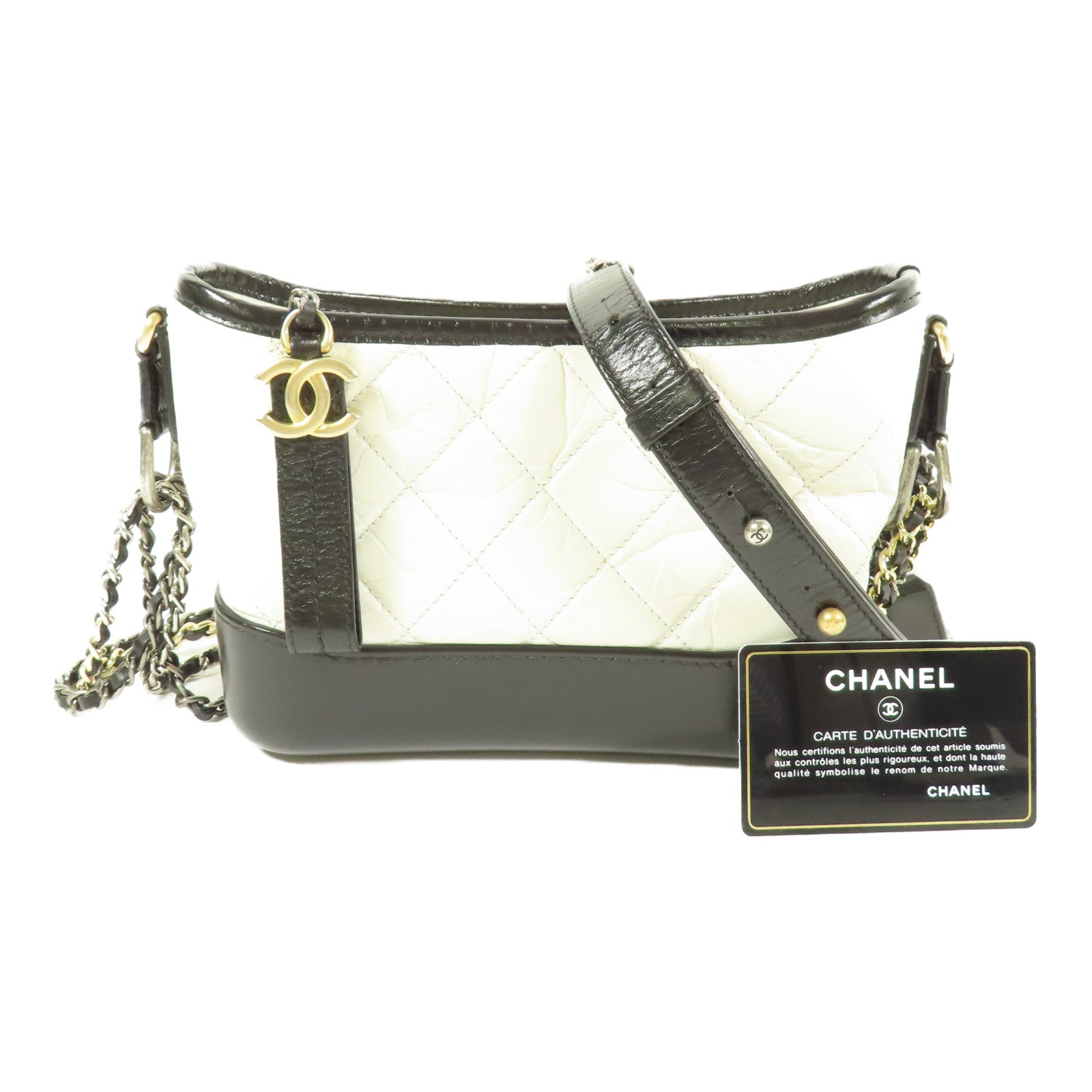 CHANEL 羊皮皮革Gabrielle Small鏈帶肩背袋