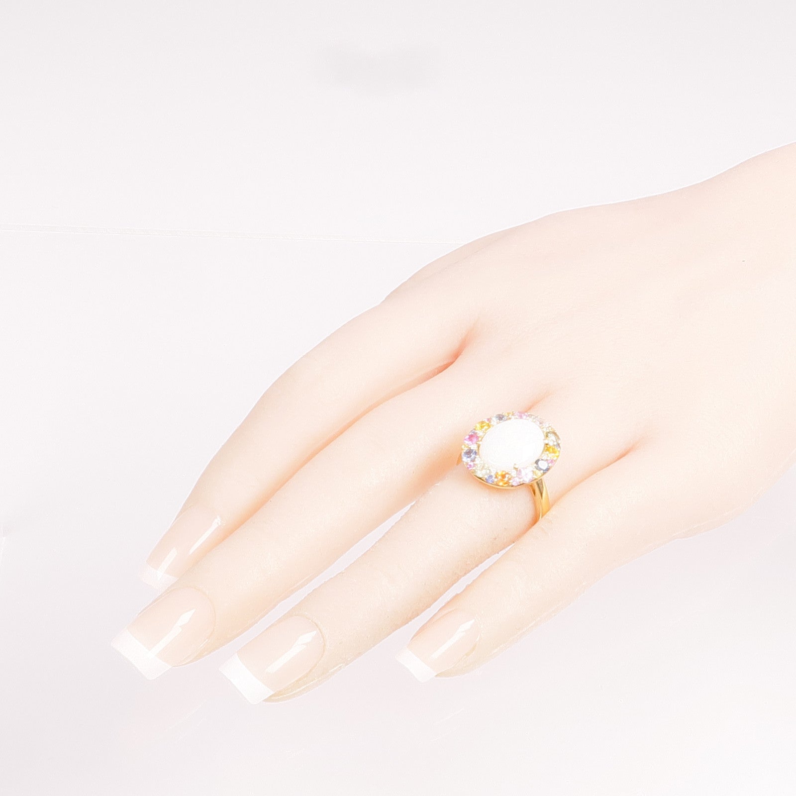 JEWELRY 18K黃金Opal Color Stone Ring蛋白石/彩色寶石戒指US#6.75