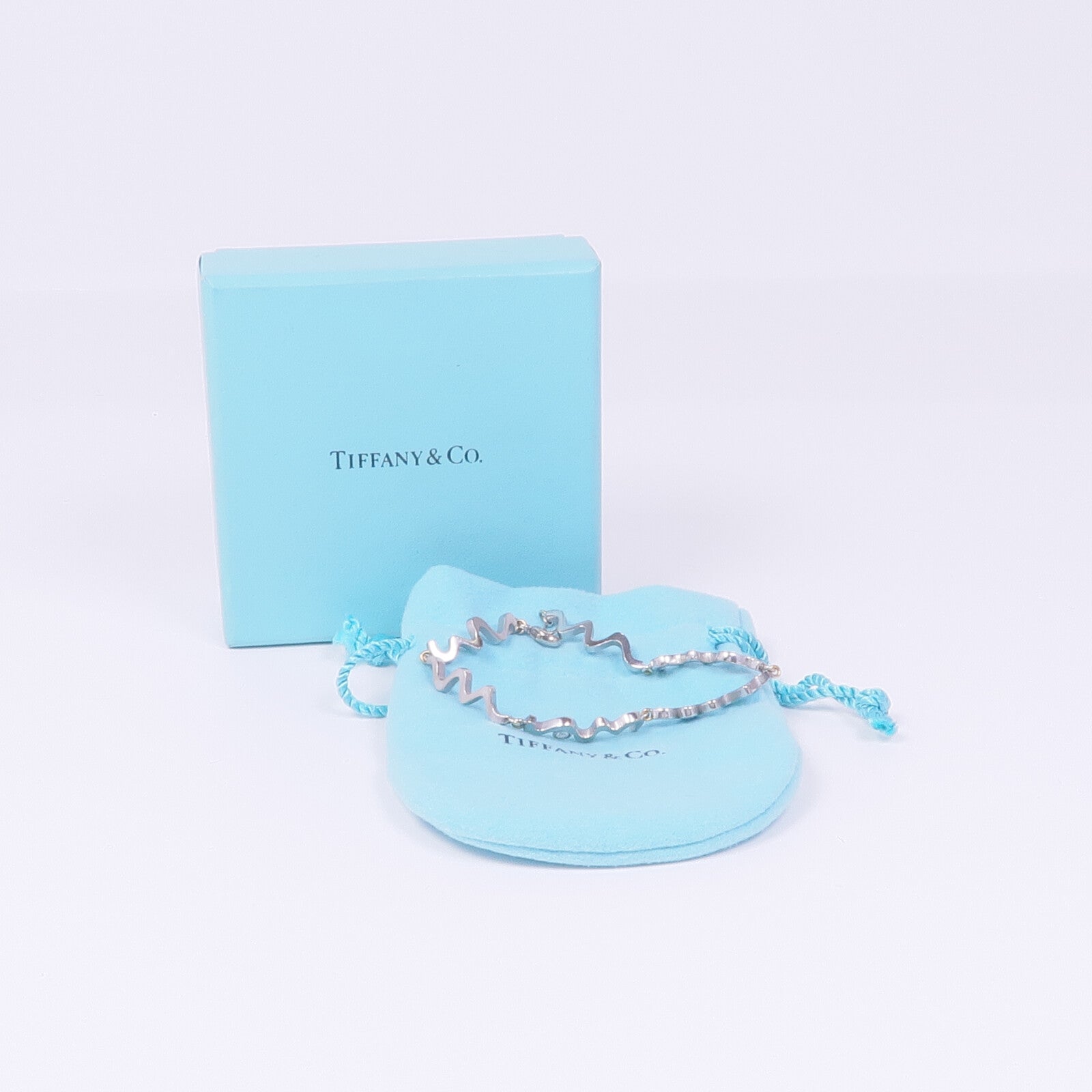 TIFFANY＆CO 18K白金Diamond Frank Gehry Bracelet鑽石手鏈