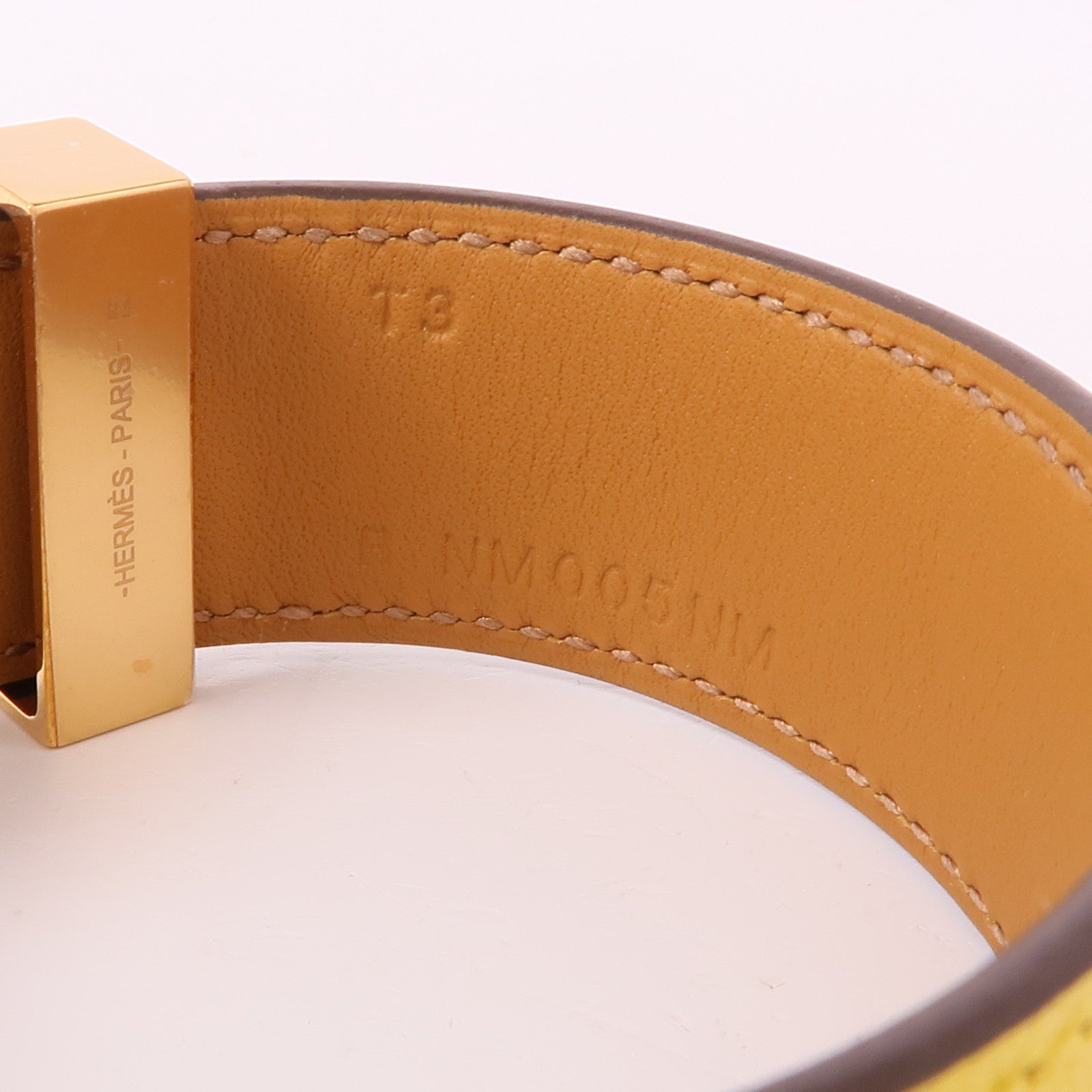 HERMES Swift皮革Collier de Chien bracelet金扣手鐲