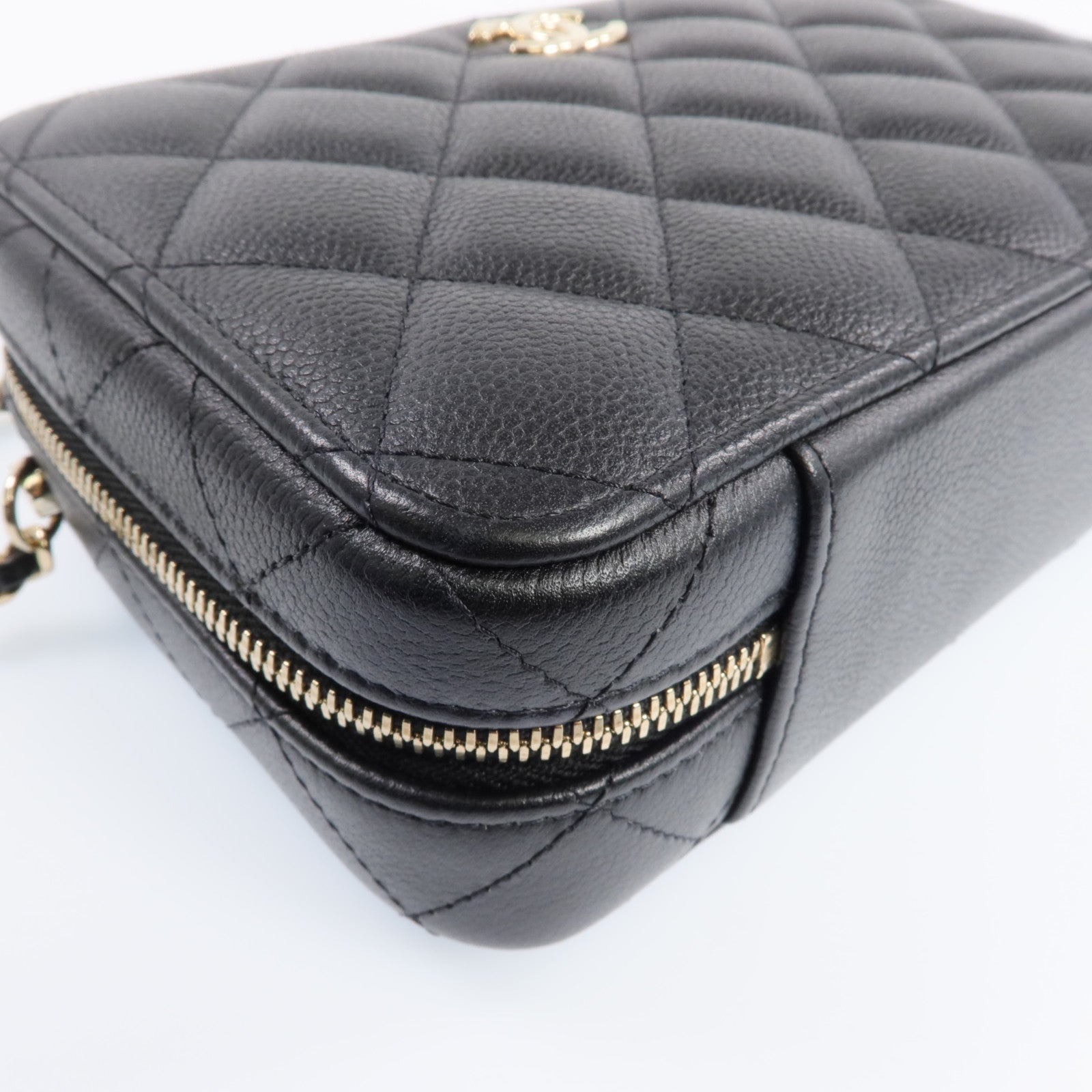 CHANEL 【激減優惠】牛皮皮革Vanity Case金扣手挽肩背兩用袋