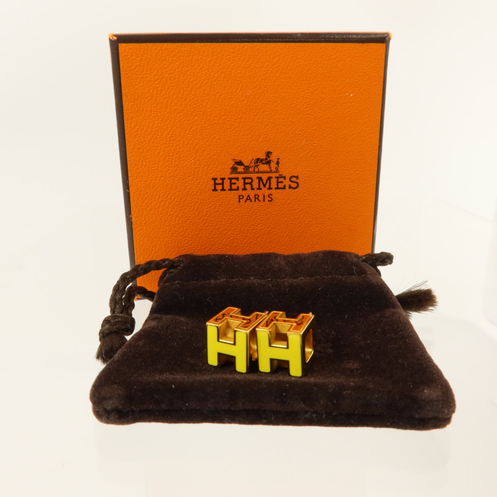 HERMES 金屬/琺瑯H Cube Earrings金扣耳環