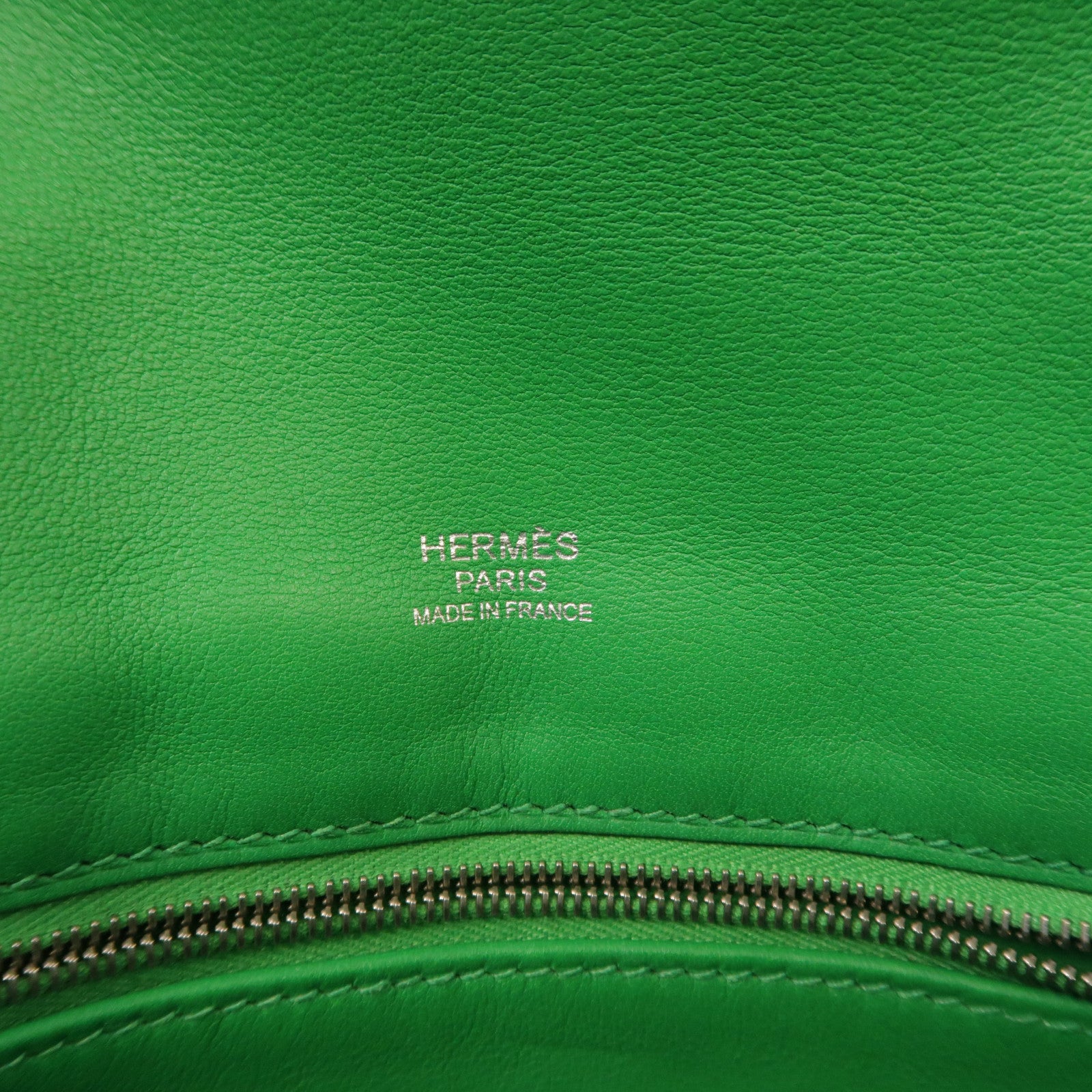 HERMES Swift皮革Mini Berline銀扣肩背袋竹子色