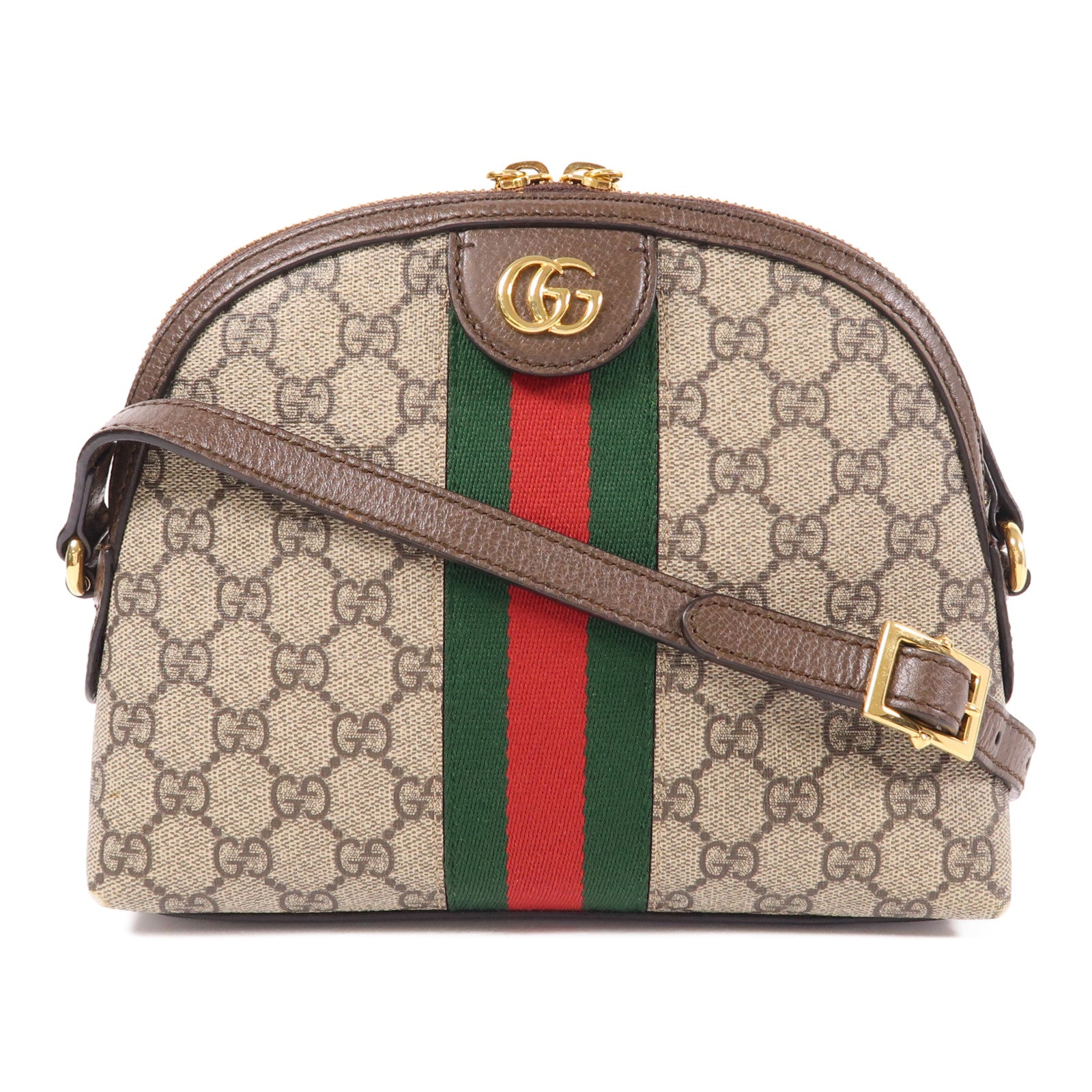 GUCCI 塗層帆布Ophidia GG金扣肩背袋