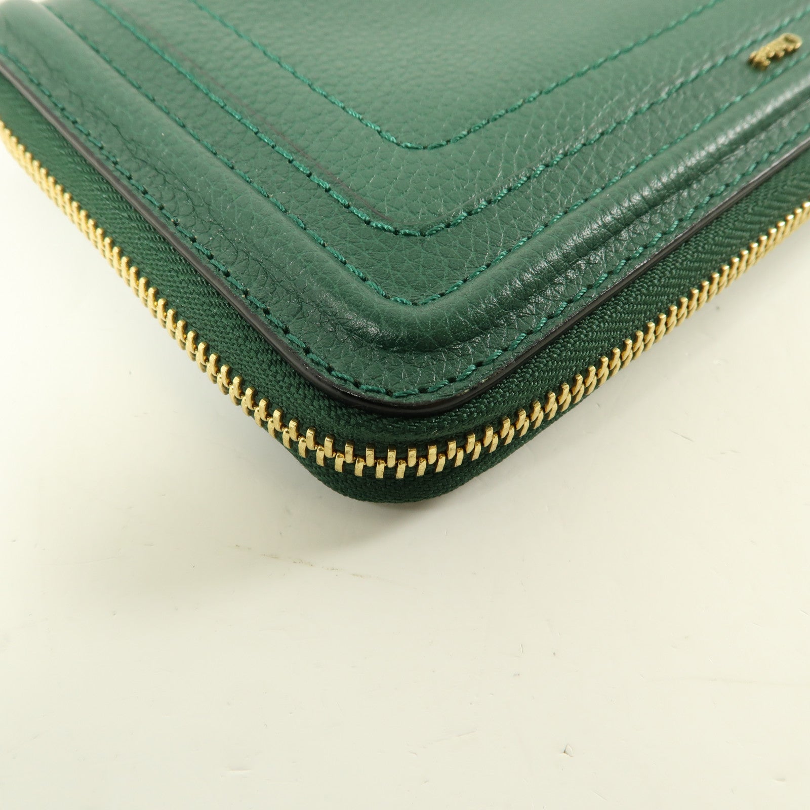 Chloe 牛皮皮革Long Wallet金扣長錢包綠色
