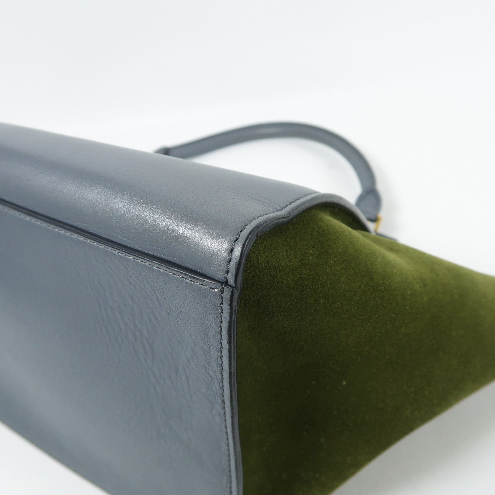 CELINE 牛皮/麂皮皮革Trapeze Medium金扣手挽肩背兩用袋