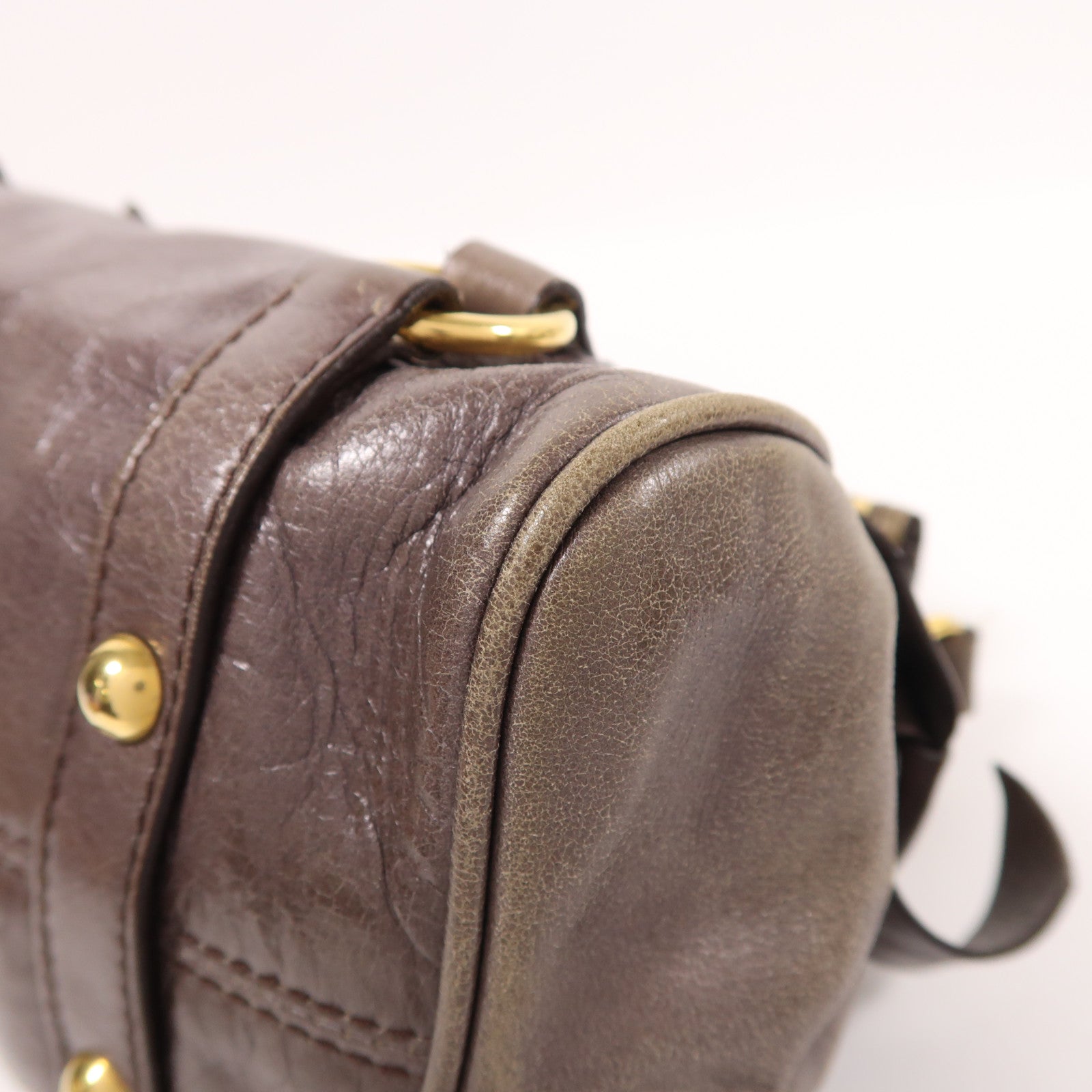 Miu Miu 牛皮皮革2 Way Shoulder金扣手挽肩背兩用袋