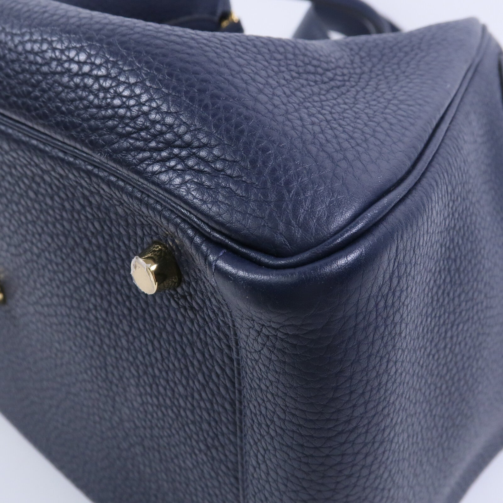 HERMES Clemence皮革Lindy 30肩背袋Bleu Nuit
