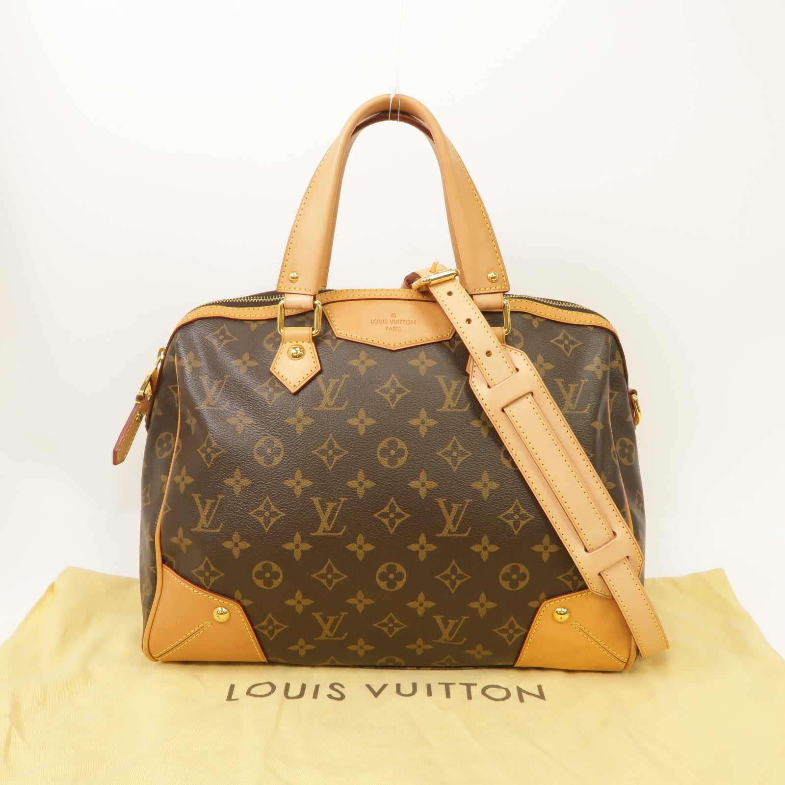 LOUIS VUITTON Monogram Retiro PM 2way Shoulder Bag金扣手挽肩背兩用袋啡色