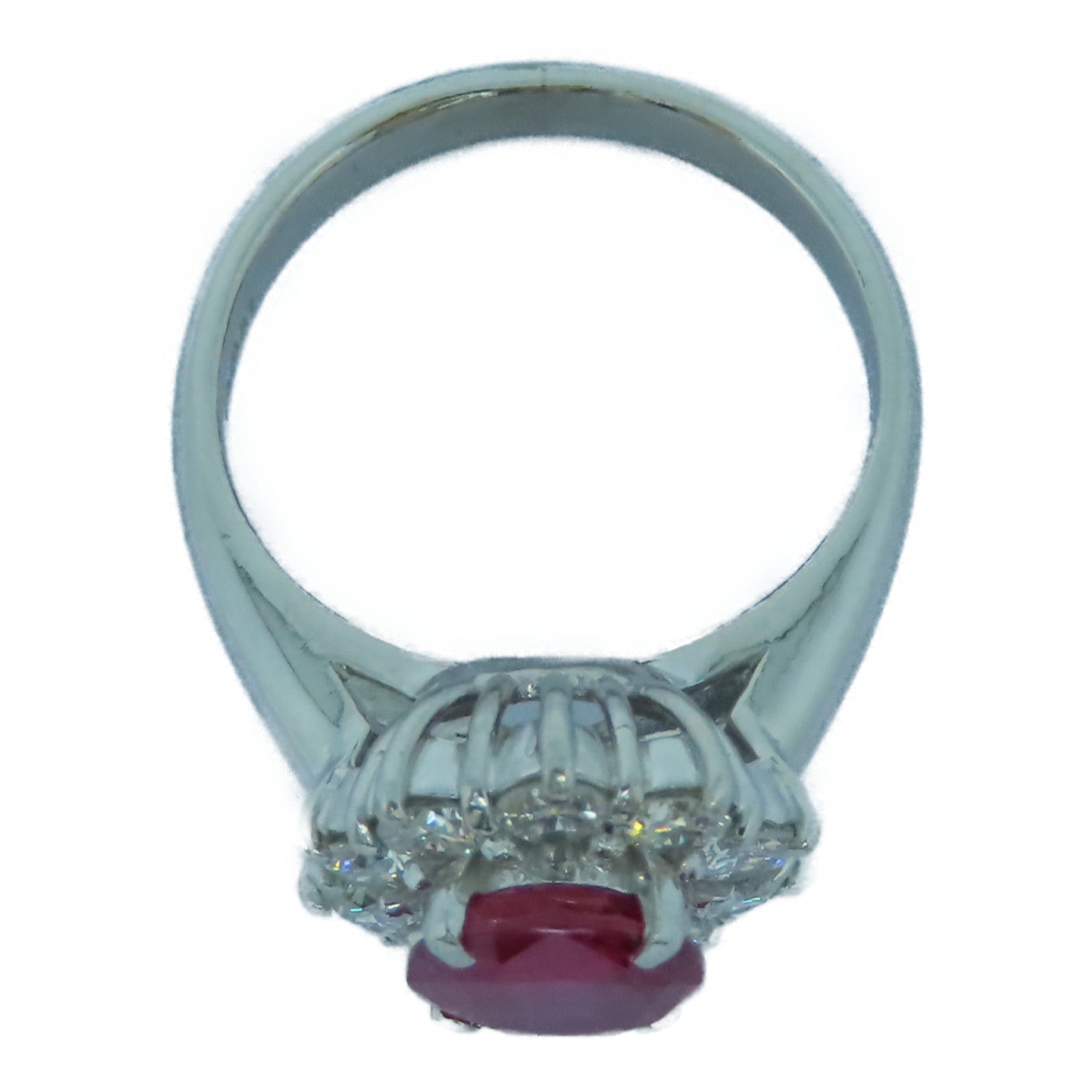 JEWELRY **【激減優惠】PT900鉑金1.54ct紅寶石0.75ct鑽石戒指銀色US#4.75