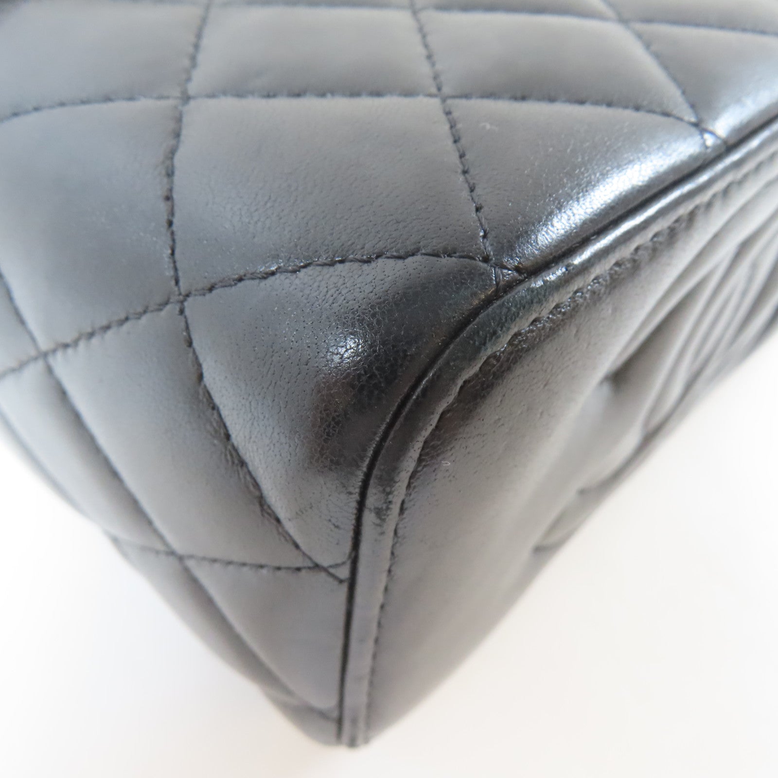 CHANEL 【激減優惠】菱格羊皮皮革Vanity Bag金扣鏈帶肩背袋黑色
